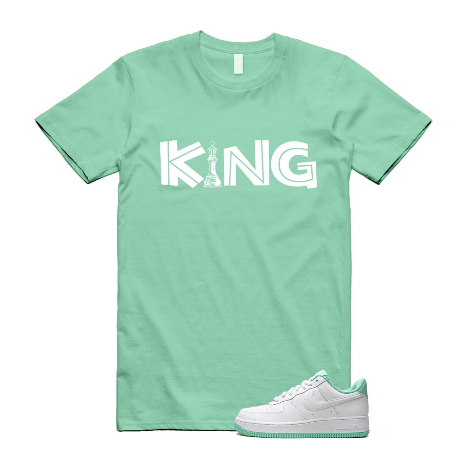 Air Force 1 Mint Foam Green Low White T Shirt Match KING T-Shirt, Sneaker Match Tee