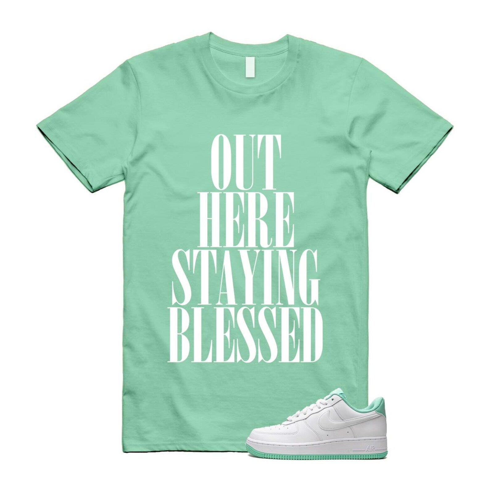 Air Force 1 Mint Foam Green Low White T Shirt Match STAYBLS T-Shirt, Sneaker Match Tee