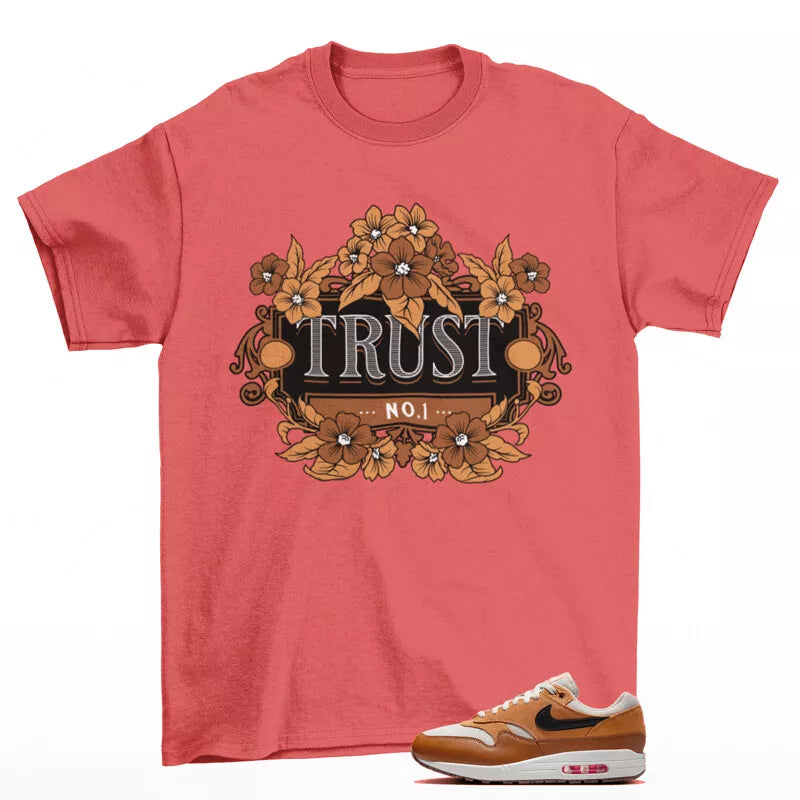 Trust Sneaker Shirt Coral to Match Air Max 1 Flax British Tan FZ5808-004 T-Shirt, Sneaker Match Tee