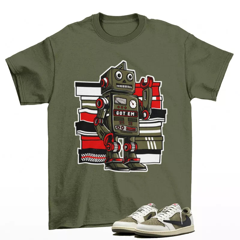 Bot Shirt to Match Jordan 1 Low OG Travis Scott Reverse Olive DM7866-200 T-Shirt, Sneaker Match Tee