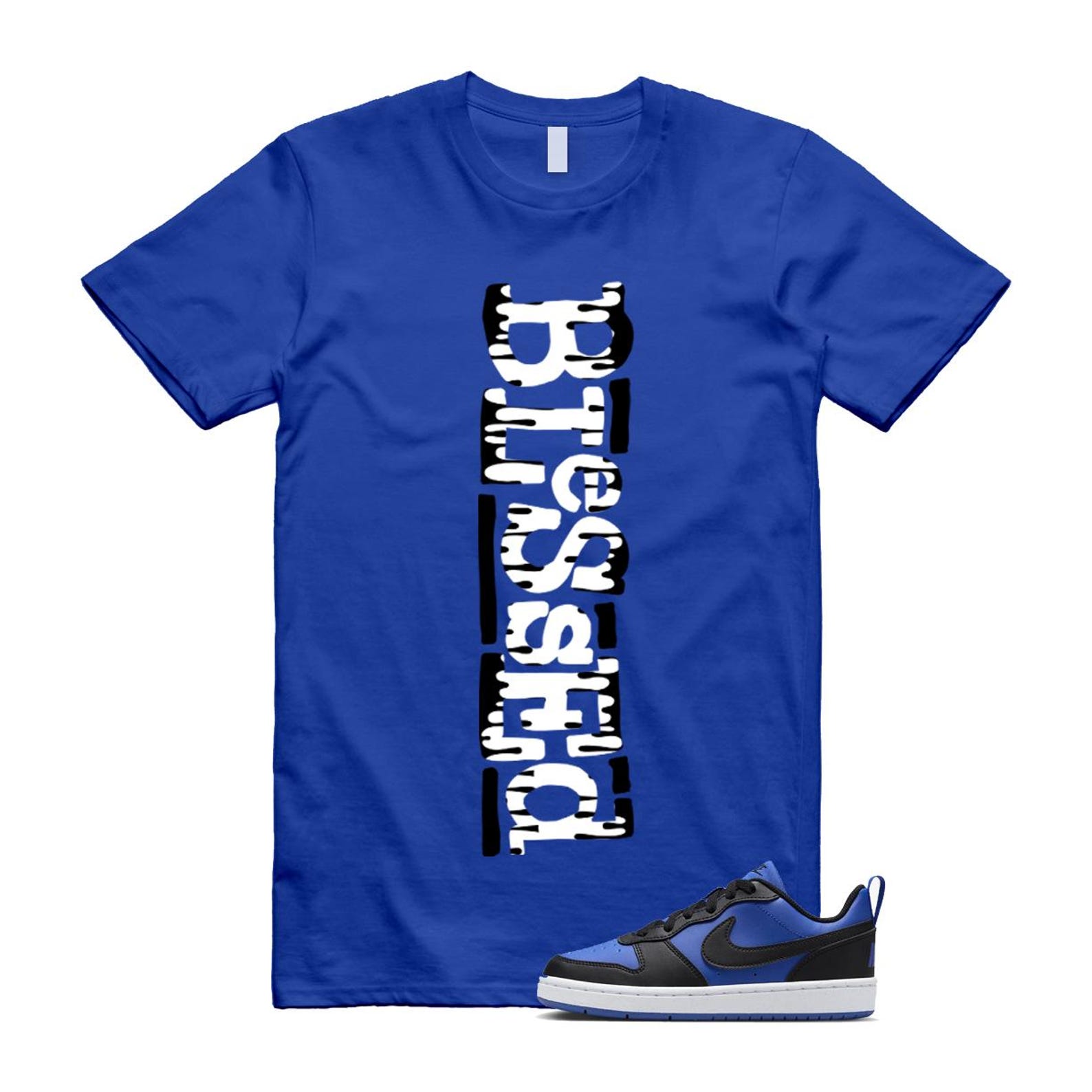 Court Borough Recraft Game Royal Blue White Black Low T Shirt Match B2 T-Shirt, Sneaker Match Tee