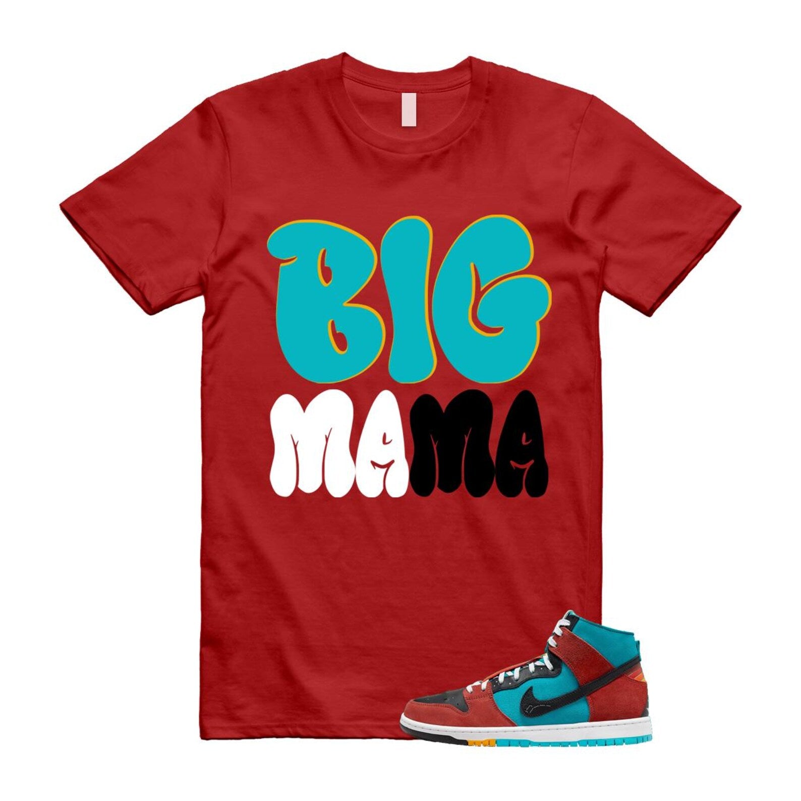 Di'orr Greenwood Navajo Arts Turquoise Blue Black Rugged Orange SB Dunk High T Shirt Match MAMA T-Shirt, Sneaker Match Tee