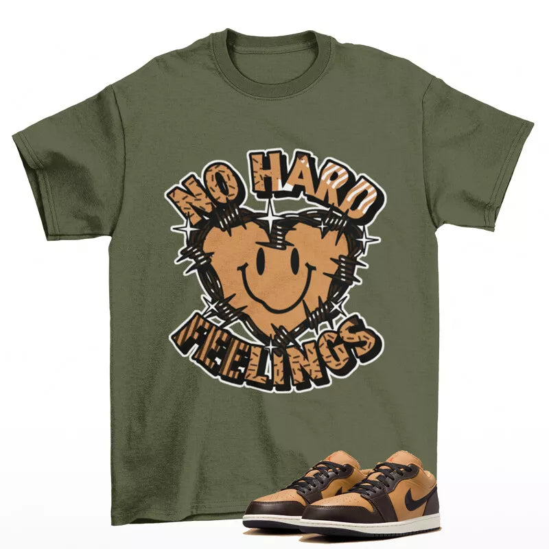 Feelings Shirt Olive to Match Jordan 1 Low Flax Baroque Brown HQ3603-201 T-Shirt, Sneaker Match Tee