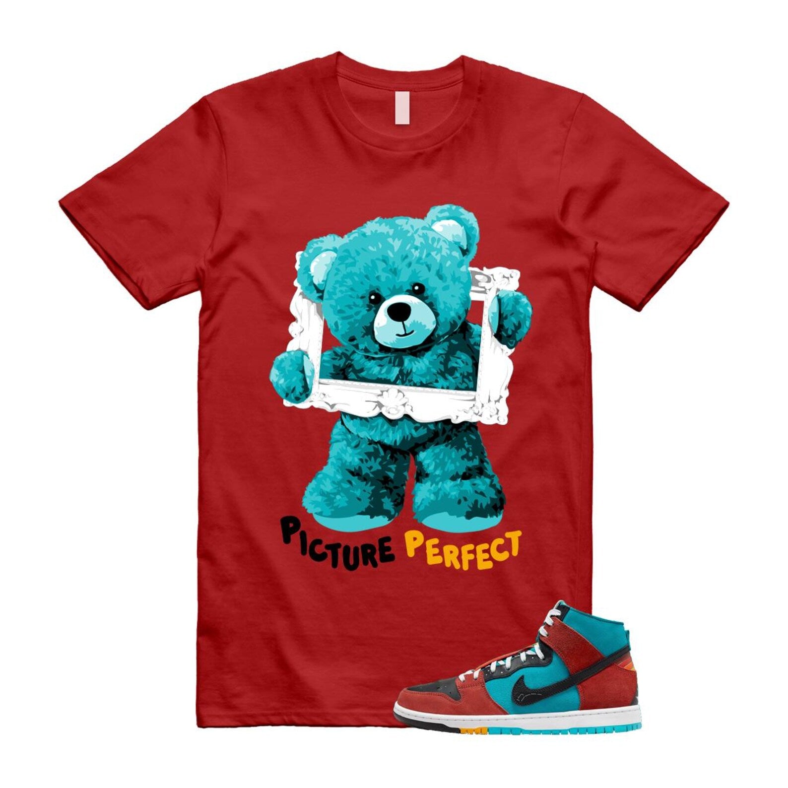 Di'orr Greenwood Navajo Arts Turquoise Blue Black Rugged Orange SB Dunk High T Shirt Match PIC T-Shirt, Sneaker Match Tee
