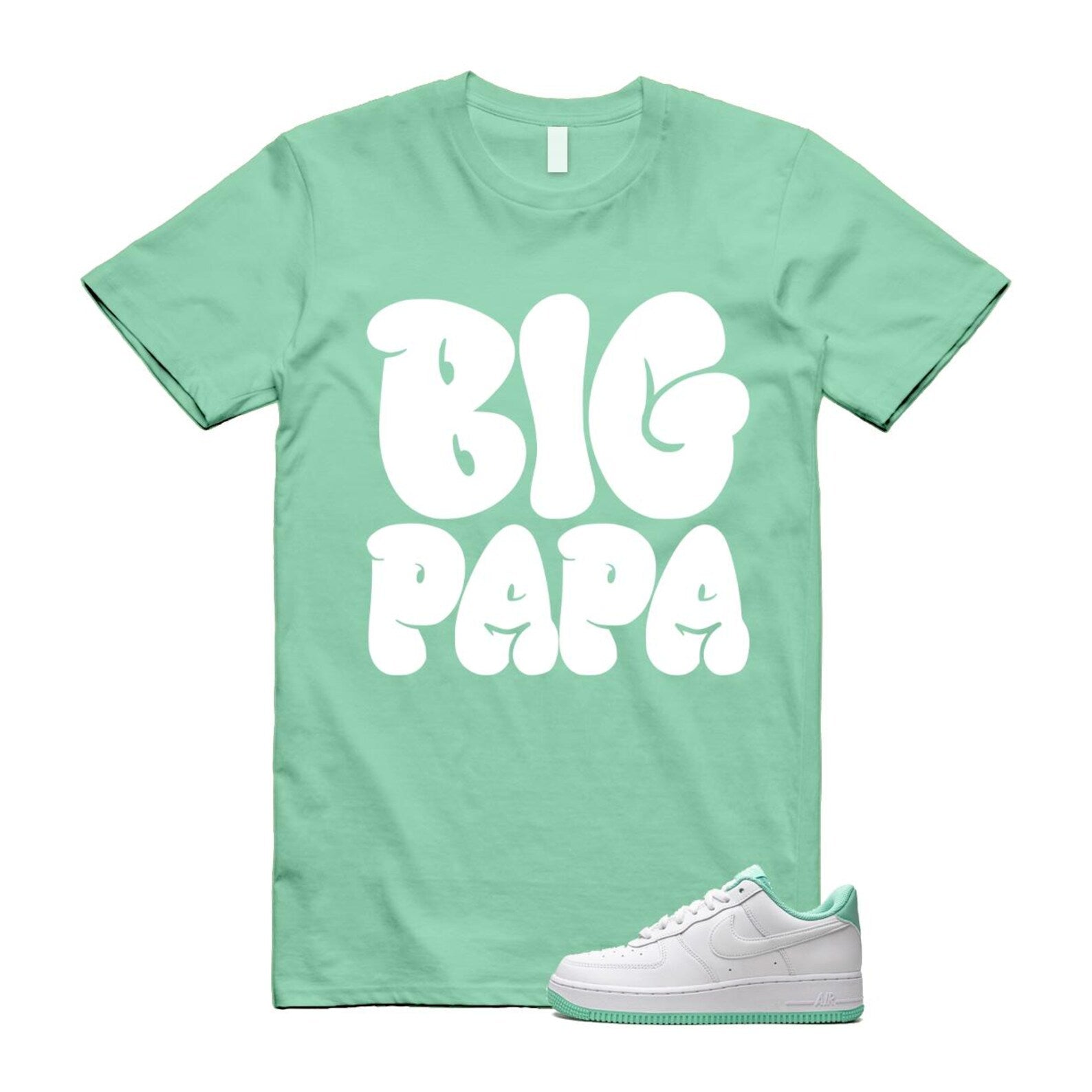 Air Force 1 Mint Foam Green Low White T Shirt Match PAPA T-Shirt, Sneaker Match Tee
