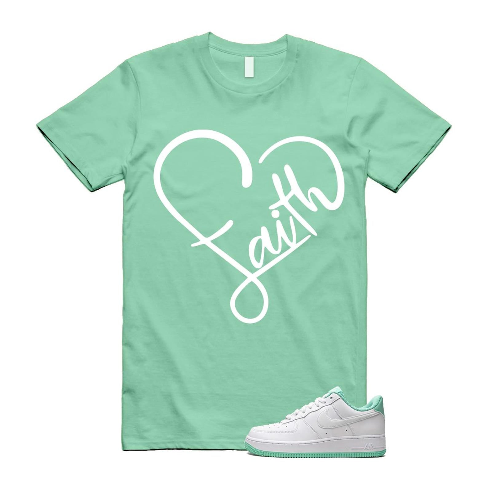 Air Force 1 Mint Foam Green Low White T Shirt Match FAITH T-Shirt, Sneaker Match Tee