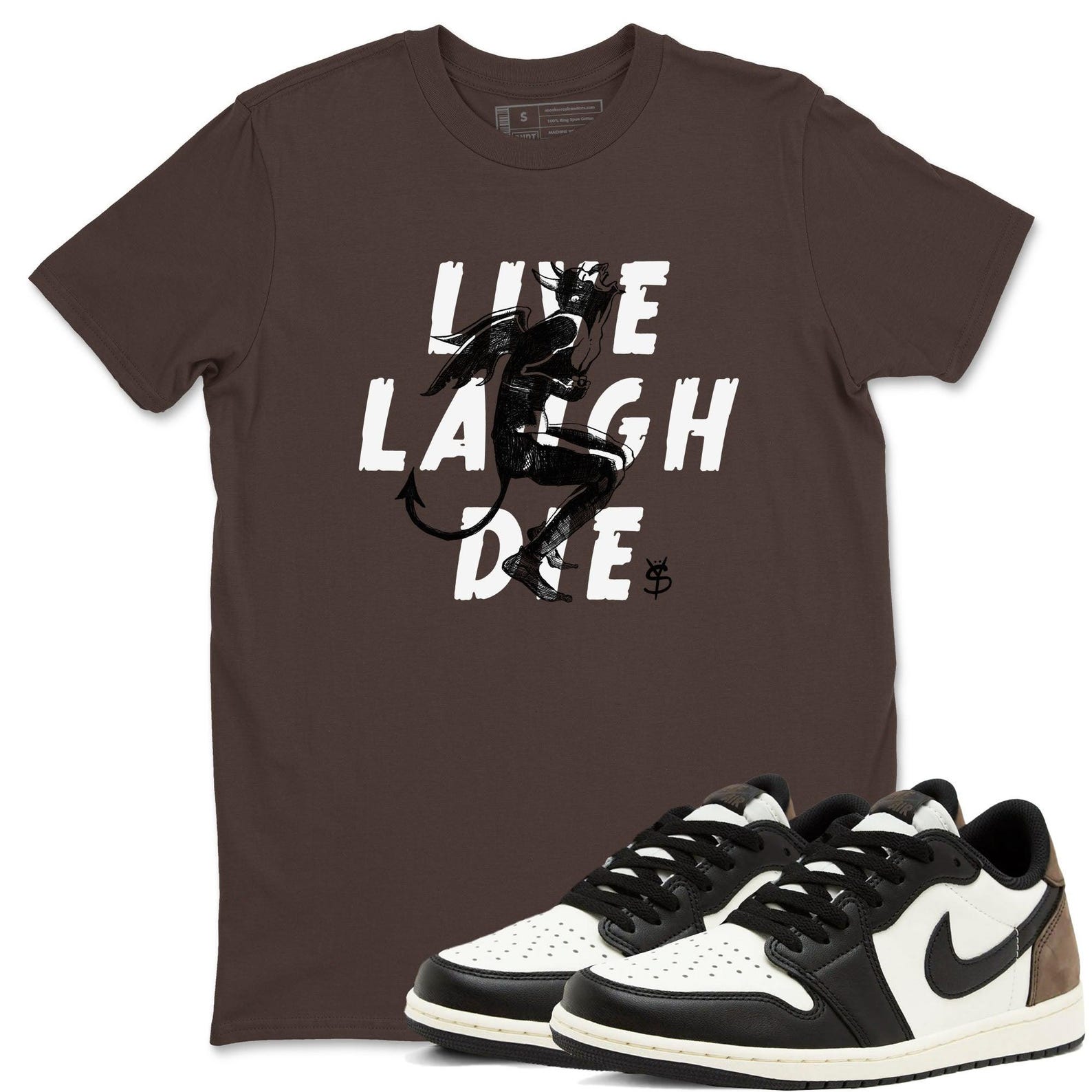 Laughing Devil Unisex T Shirts To Match Jordans 1s Mocha T-Shirt, Sneaker Match Tee