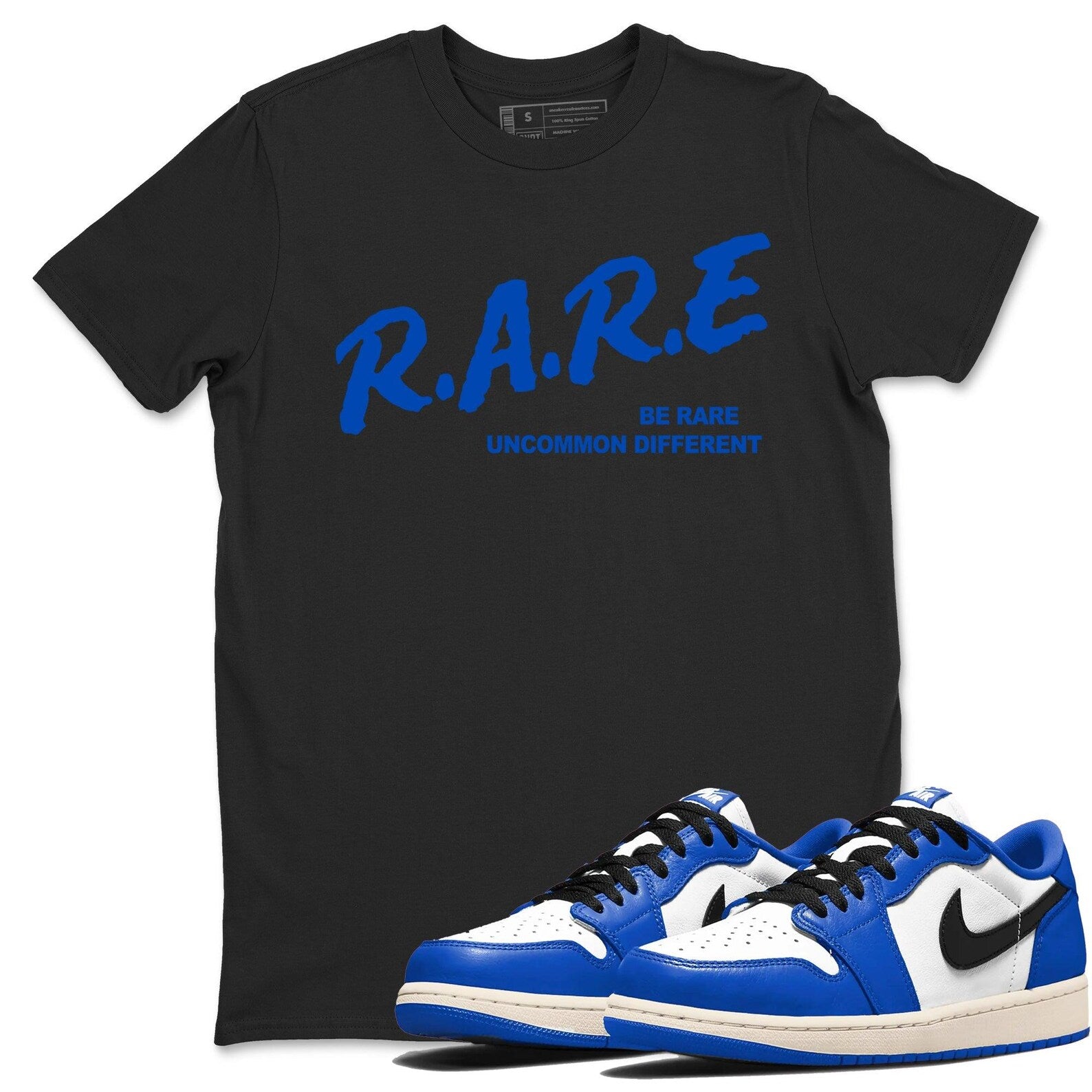 Be Rare Uncommon Different Sneaker T Shirts To Match Jordans AJ1 Low Game Royal T-Shirt, Sneaker Match Tee