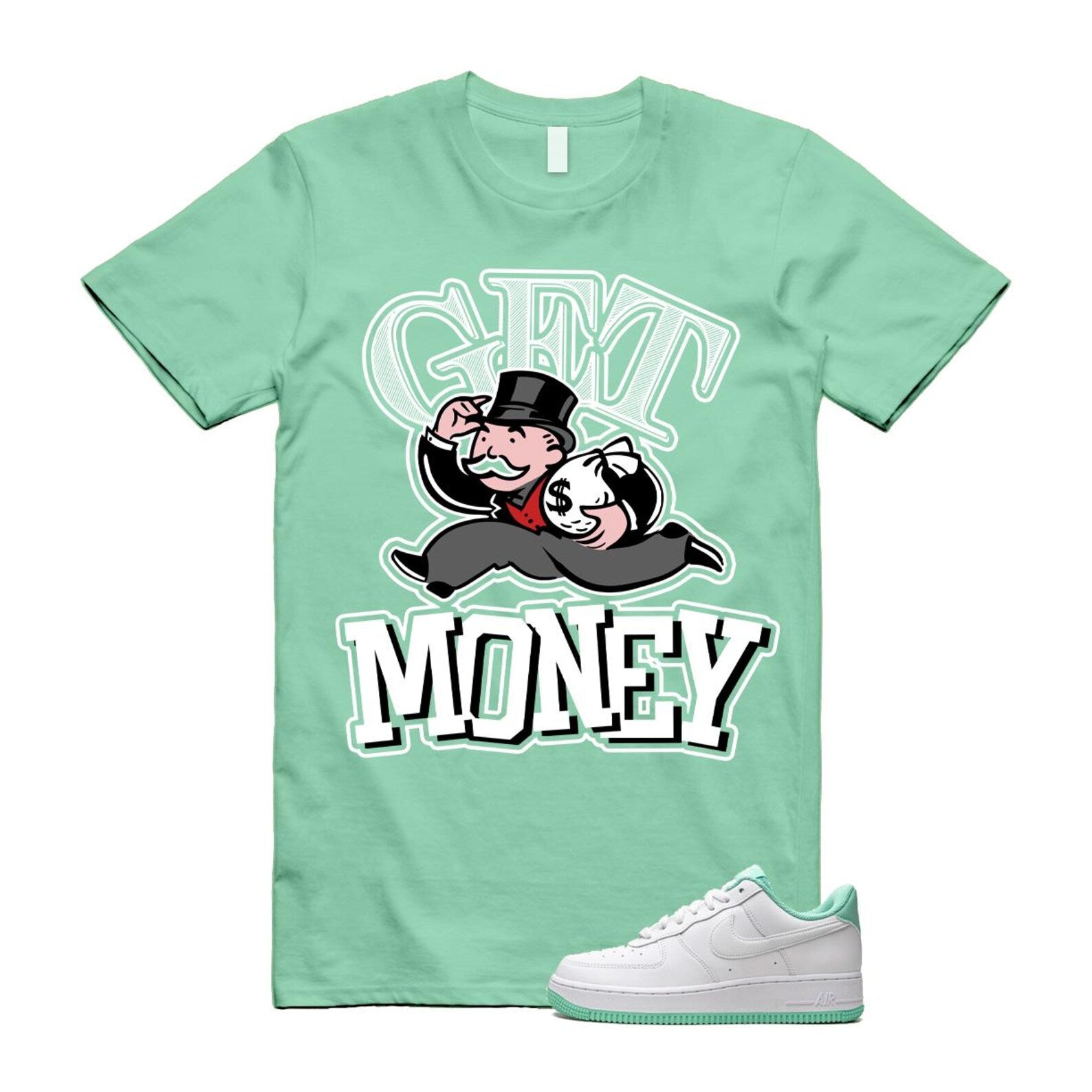 Air Force 1 Mint Foam Green Low White T Shirt Match GM T-Shirt, Sneaker Match Tee