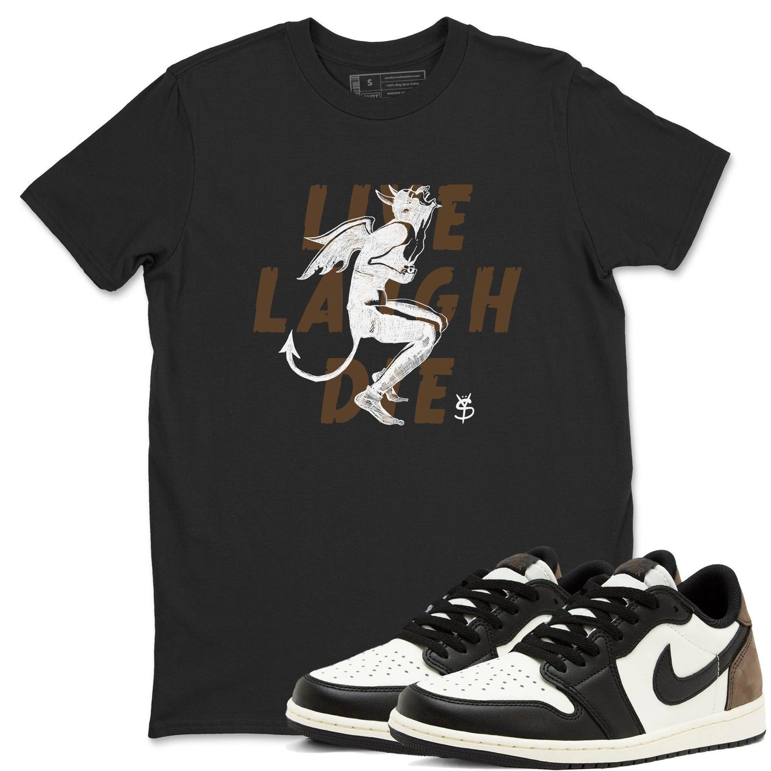Laughing Devil Unisex T Shirts To Match Jordans 1s Mocha T-Shirt, Sneaker Match Tee
