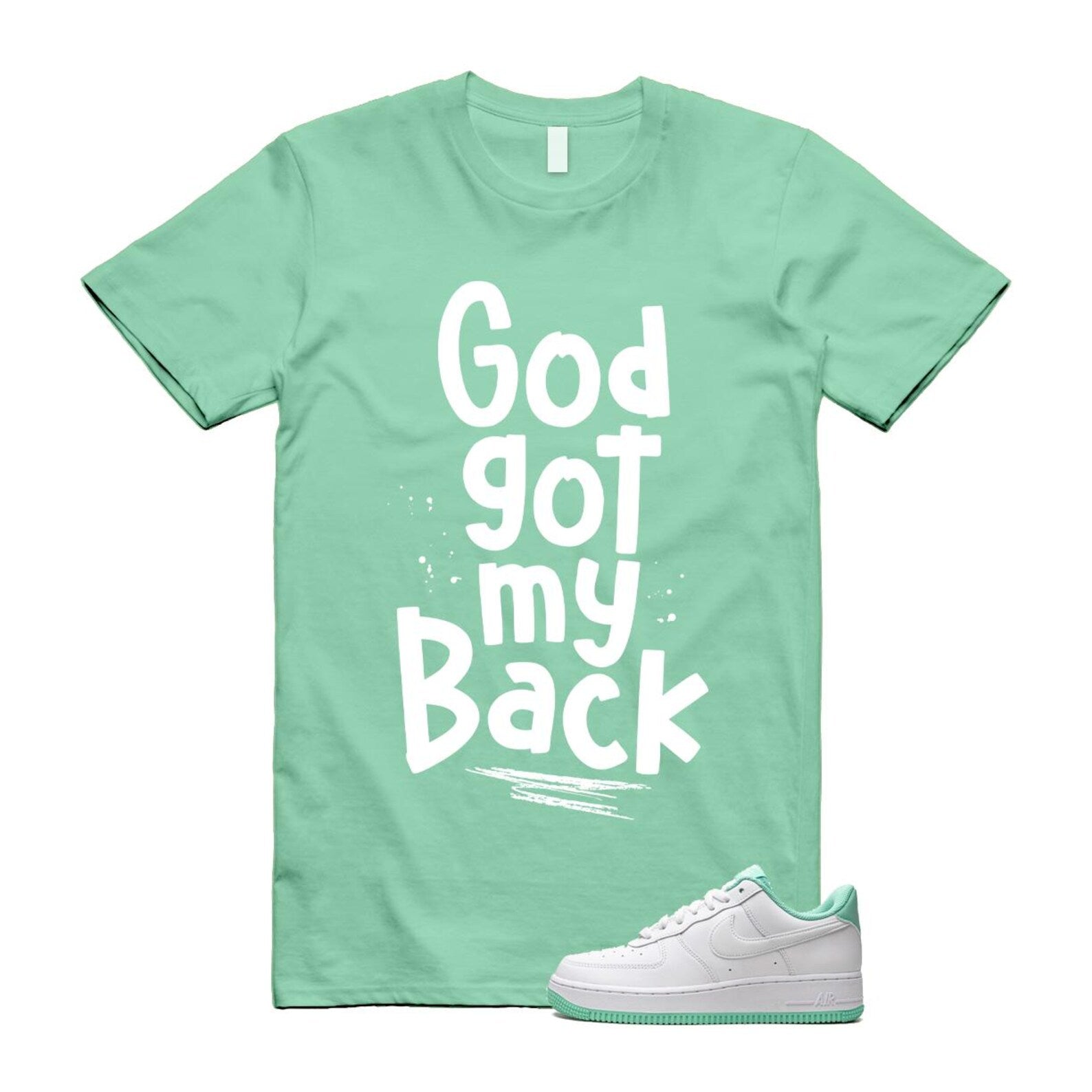 Air Force 1 Mint Foam Green Low White T Shirt Match GOD T-Shirt, Sneaker Match Tee