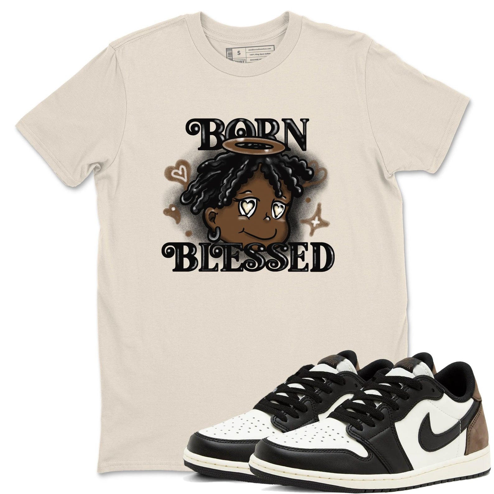 Born Blessed Sneaker T Shirt Unisex Cotton Sneaker Shirts To Match Jordans AJ1 High OG Midnight Navy T-Shirt, Sneaker Match Tee