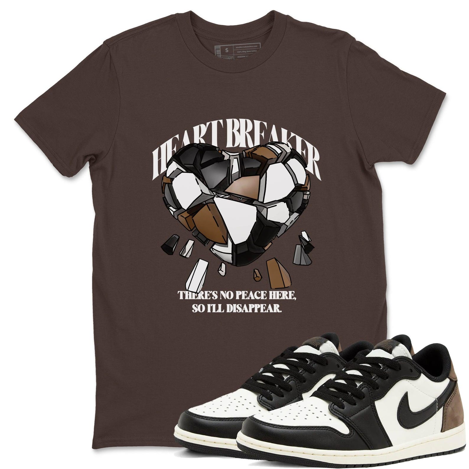 Heart Breaker T Shirts To Match Jordans Streetwear 1s Low Mocha T-Shirt, Sneaker Match Tee