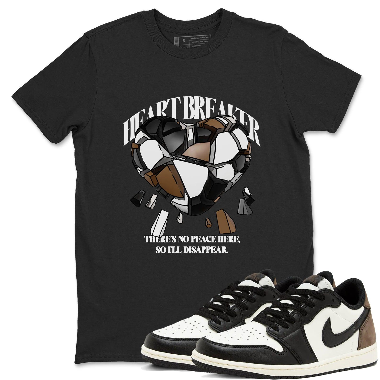 Heart Breaker T Shirts To Match Jordans Streetwear 1s Low Mocha T-Shirt, Sneaker Match Tee
