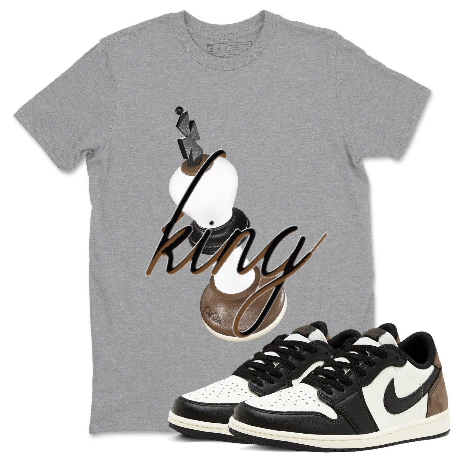 3D King T-Shirts To Match Jordans Streetwear 1s Low Mocha T-Shirt, Sneaker Match Tee