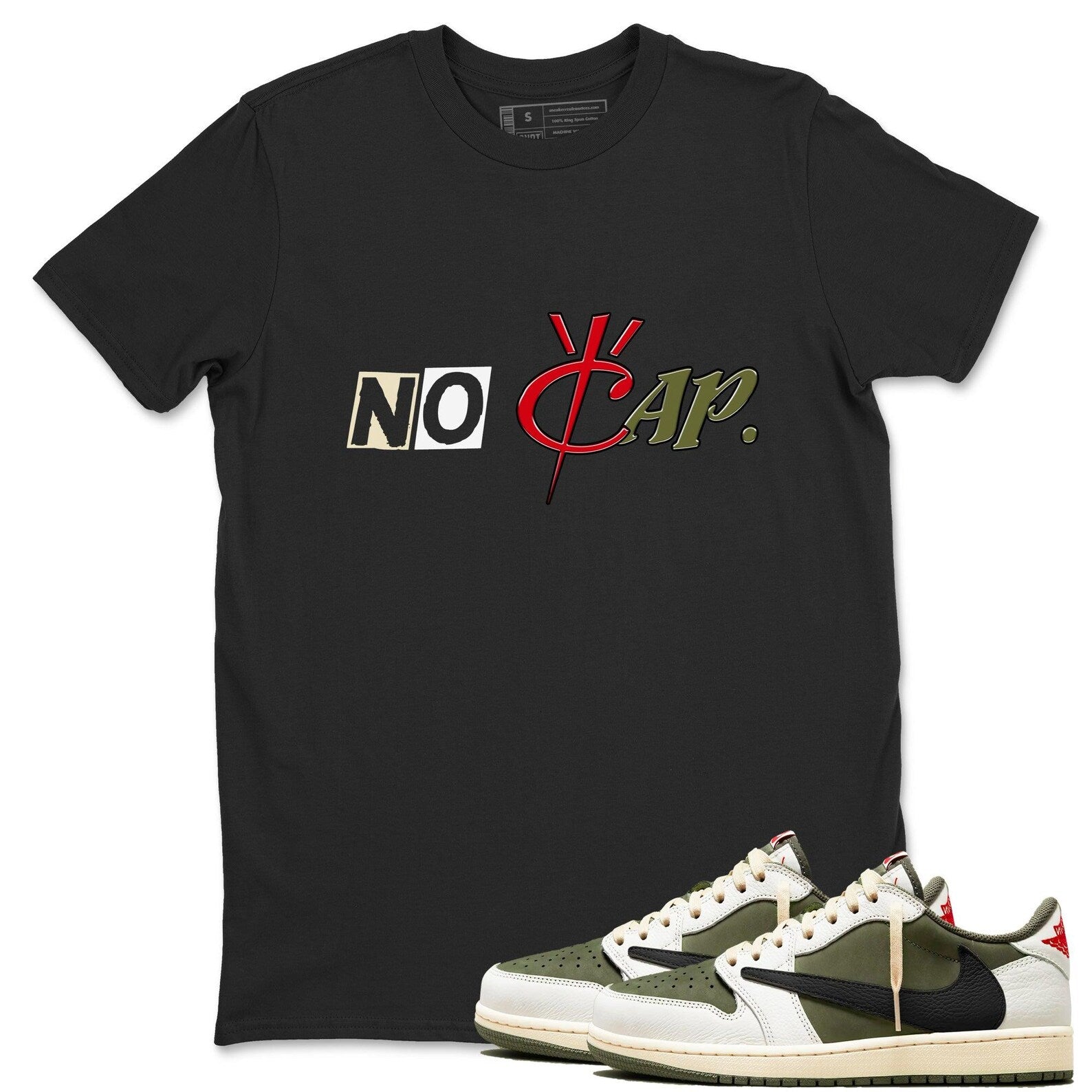 No Cap Unisex Shirts To Match Jordans 1s Travis x Medium Olive T-Shirt, Sneaker Match Tee