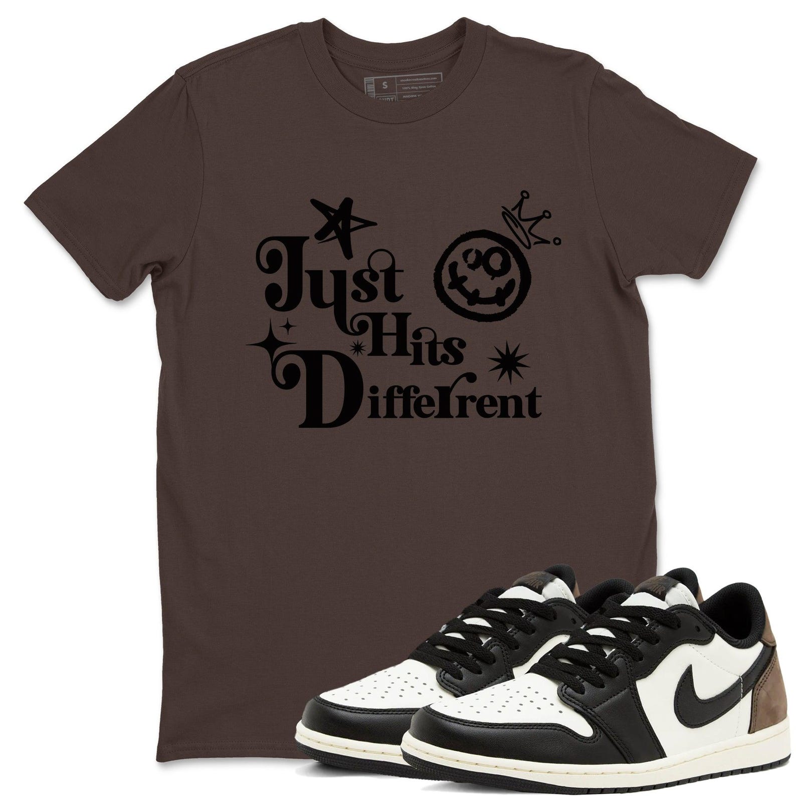 Just Hits Different Unisex Shirts To Match Jordans 1s Low Mocha T-Shirt, Sneaker Match Tee
