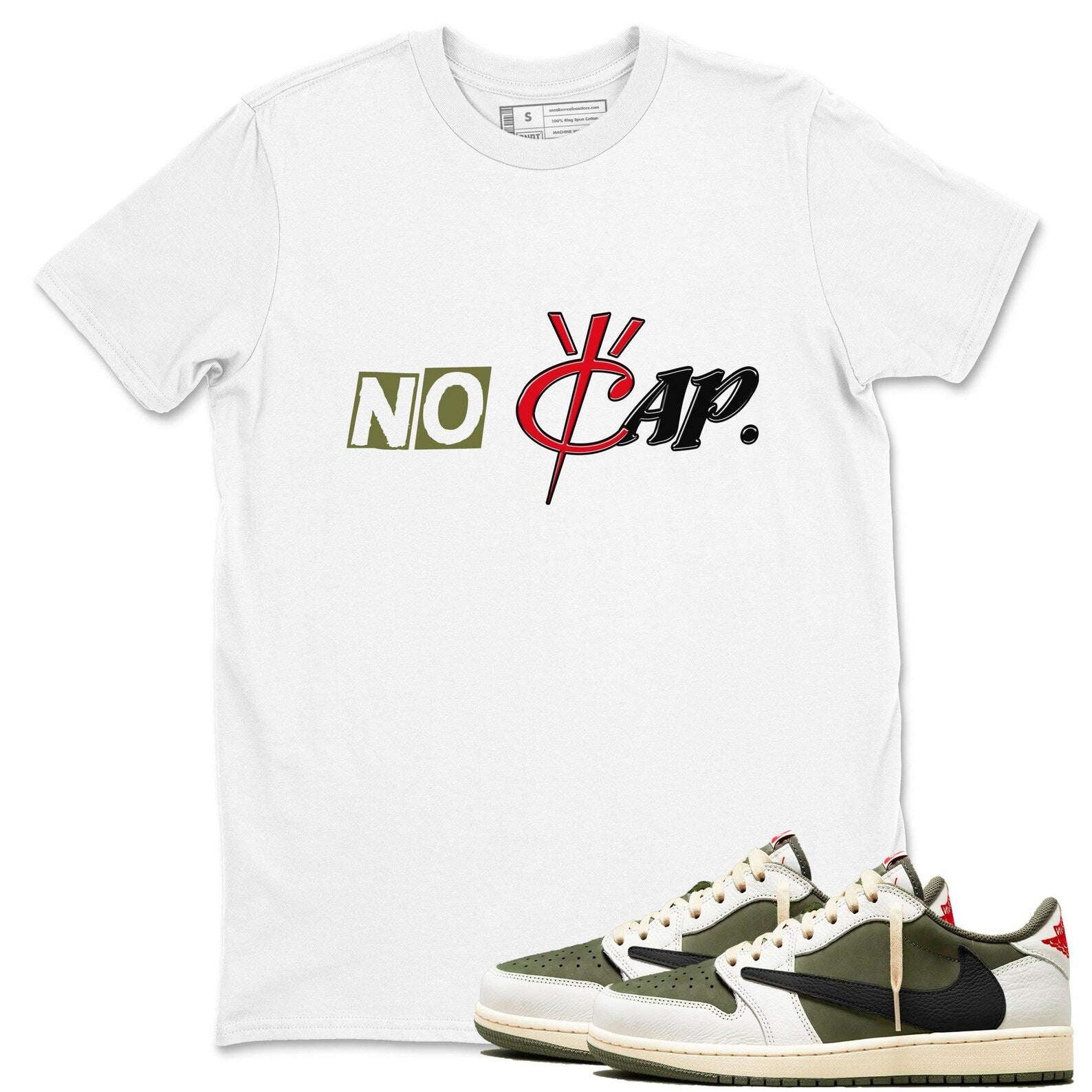 No Cap Unisex Shirts To Match Jordans 1s Travis x Medium Olive T-Shirt, Sneaker Match Tee