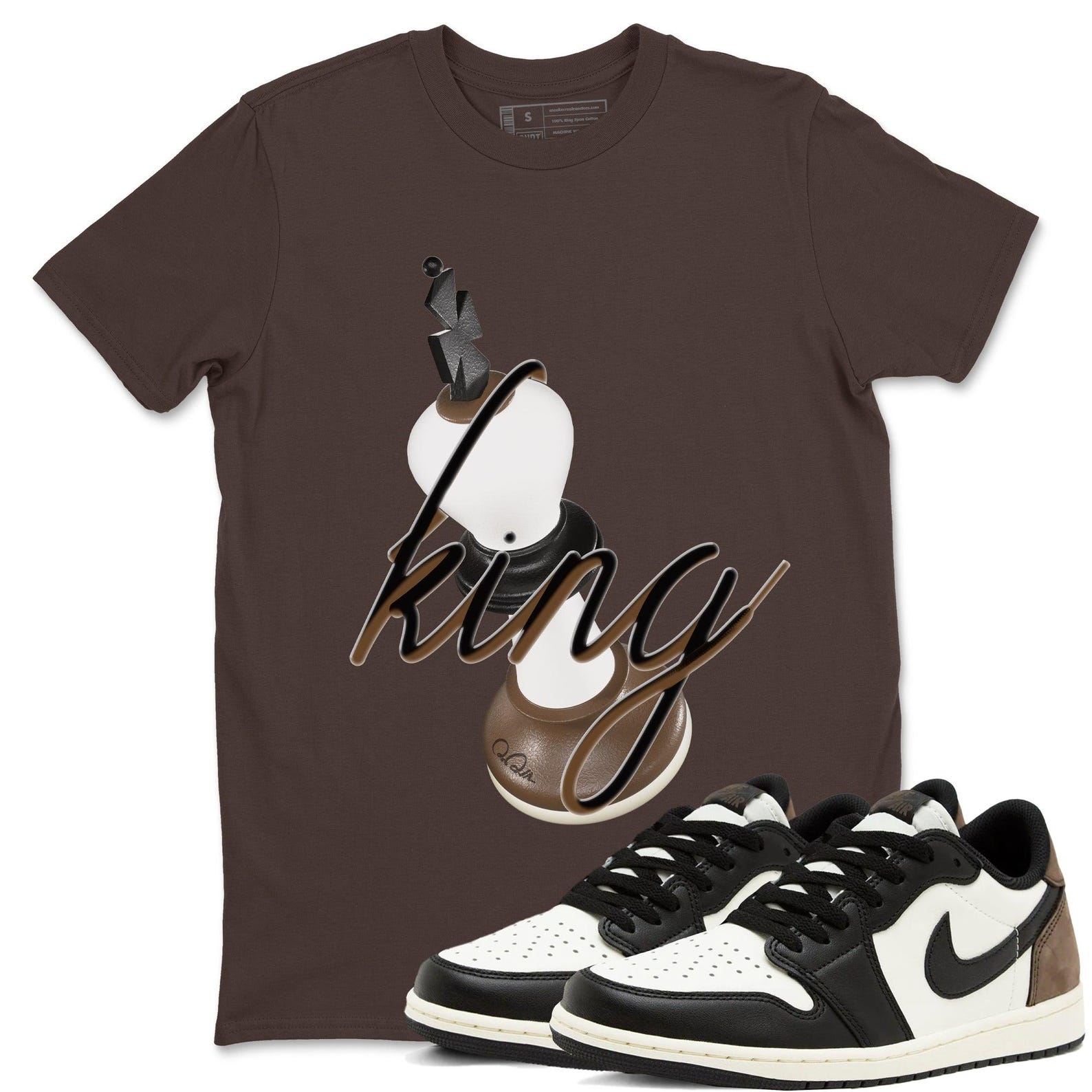 3D King T-Shirts To Match Jordans Streetwear 1s Low Mocha T-Shirt, Sneaker Match Tee