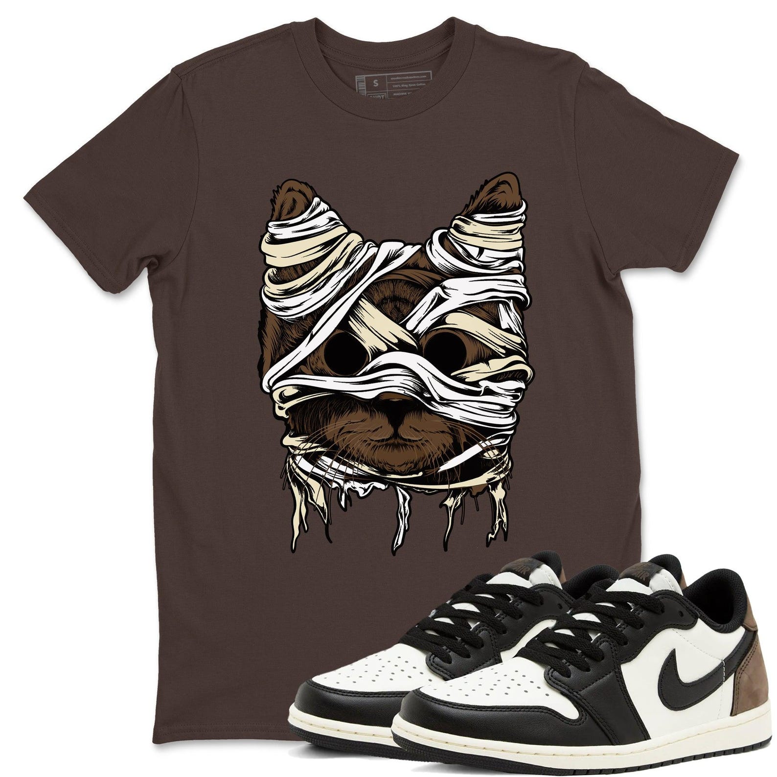 Cat Mummy Sneaker T Shirt Sneaker Shirts To Match Jordans AJ1 Mocha T-Shirt, Sneaker Match Tee
