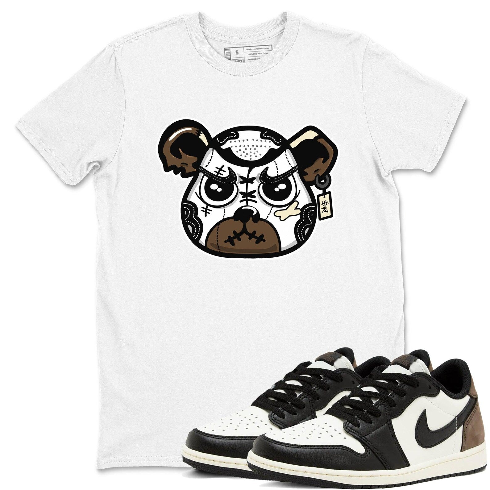 Sneaker Bear Face Unisex Shirts To Match Jordans 1s Low Mocha T-Shirt, Sneaker Match Tee