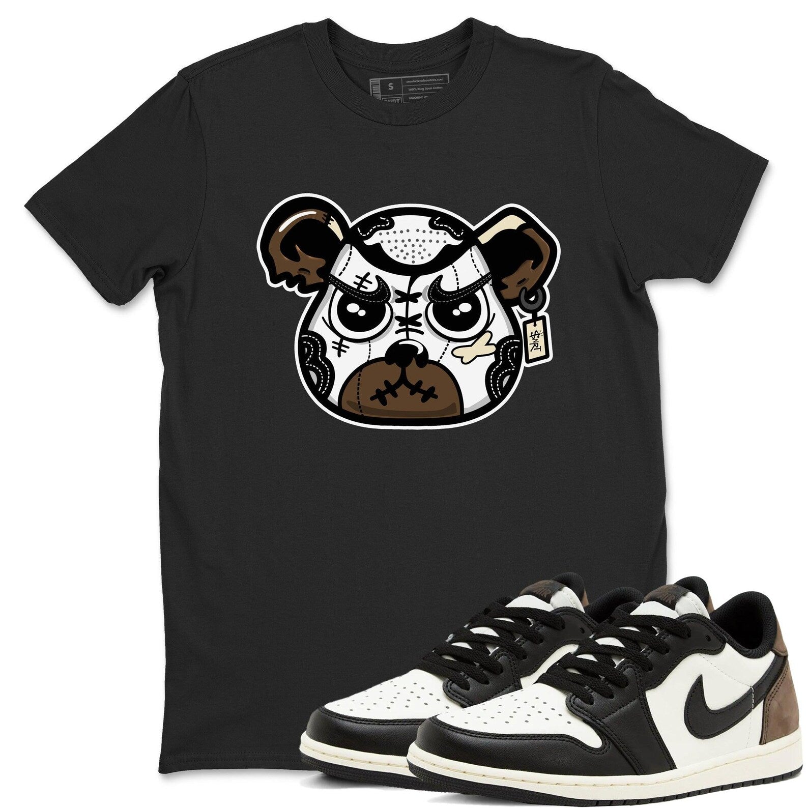 Sneaker Bear Face Unisex Shirts To Match Jordans 1s Low Mocha T-Shirt, Sneaker Match Tee