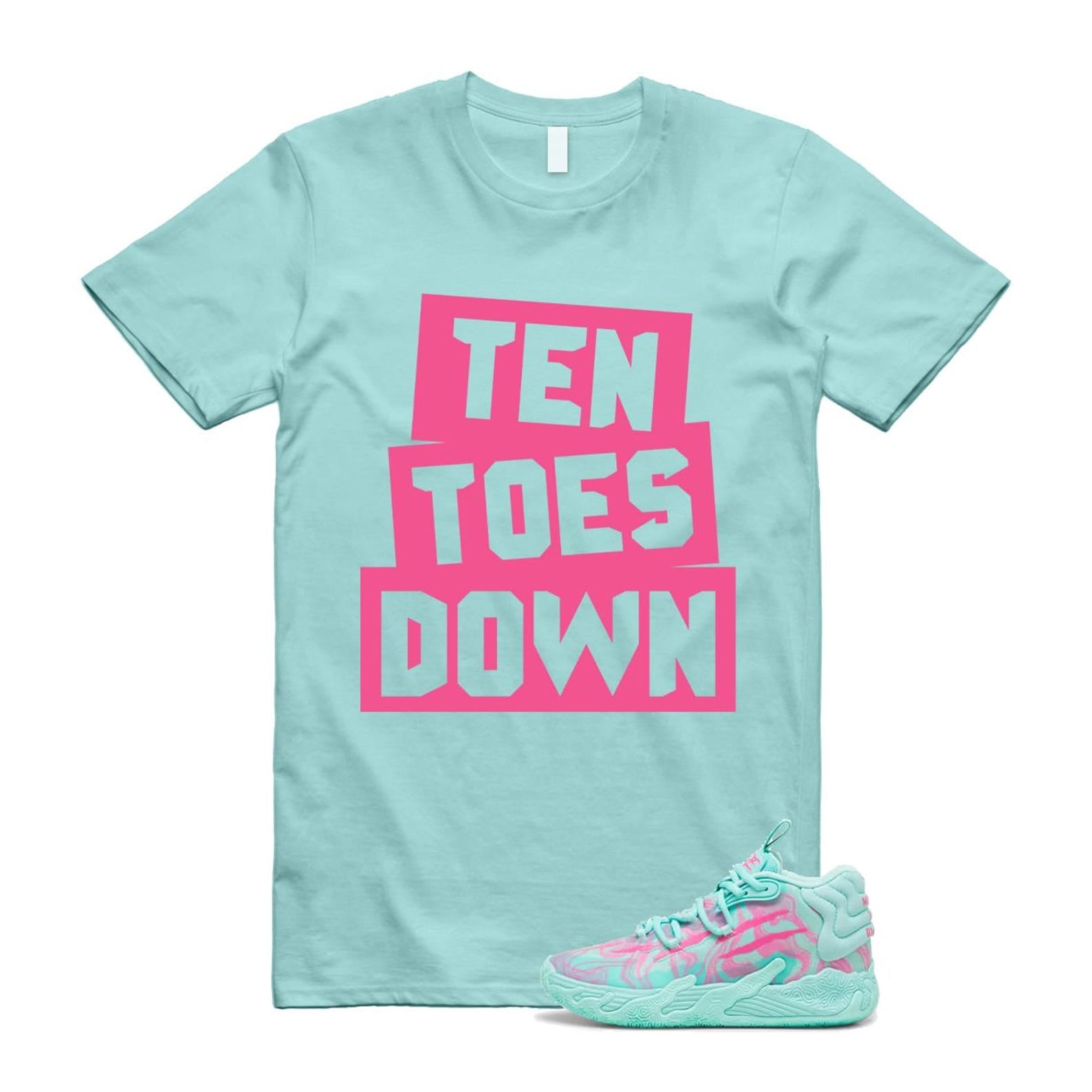 Miami LaMelo Ball MB.03 Teal Pink T Shirt Match TTD T-Shirt, Sneaker Match Tee