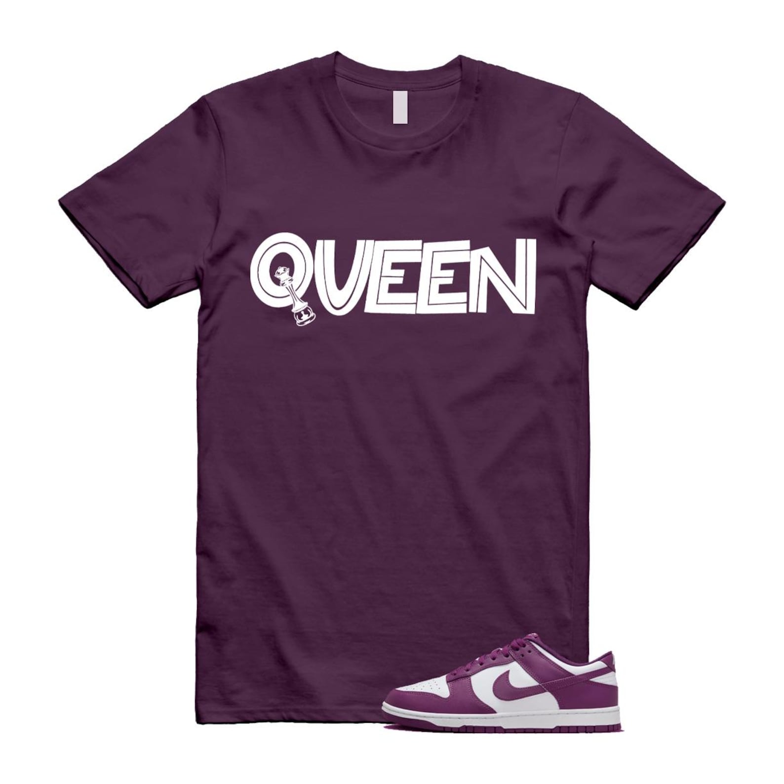 Dunk Viotech White Low Purple T Shirt Match QUEEN T-Shirt, Sneaker Match Tee
