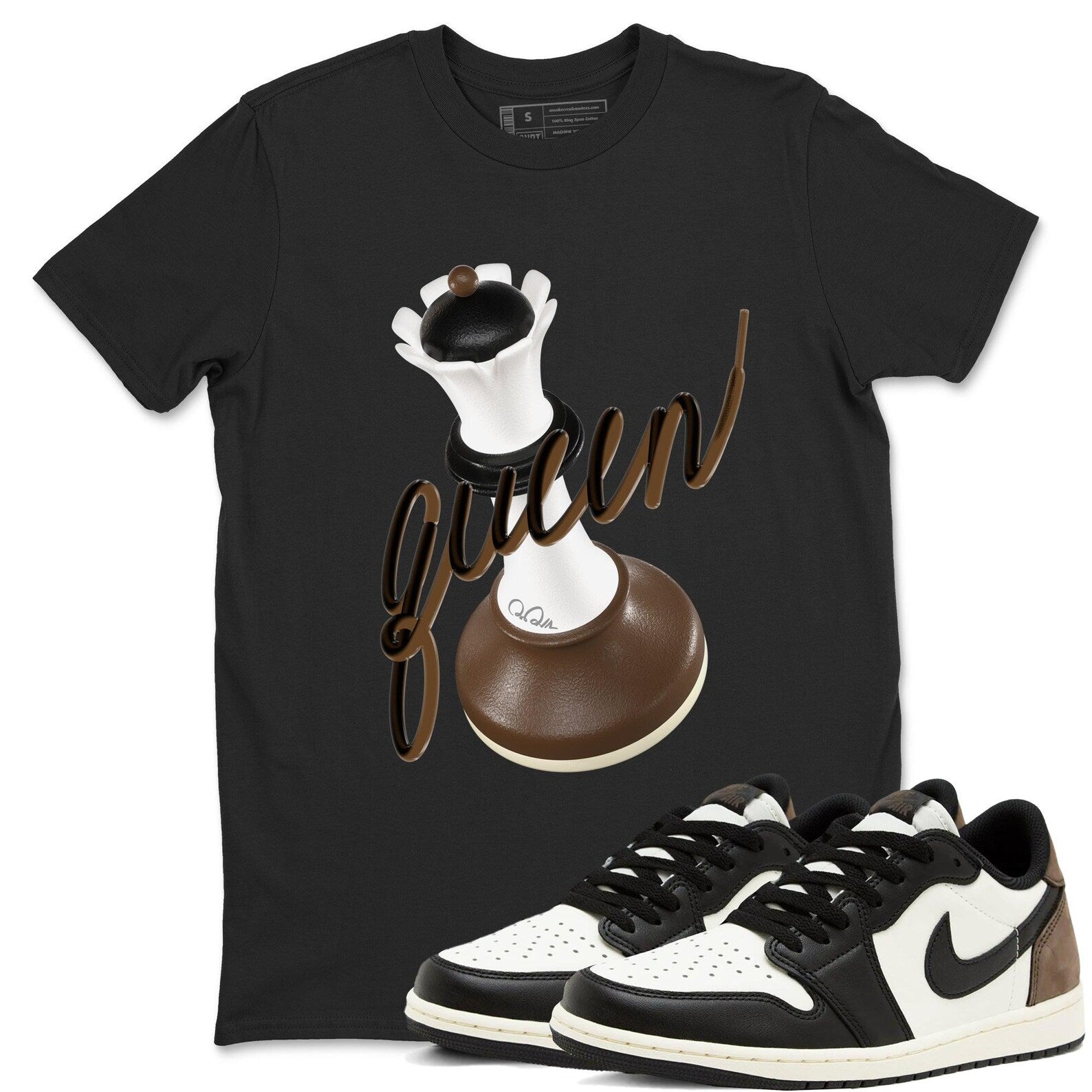 3D Queen T Shirts To Match Jordans Streetwear 1s Low Mocha T-Shirt, Sneaker Match Tee