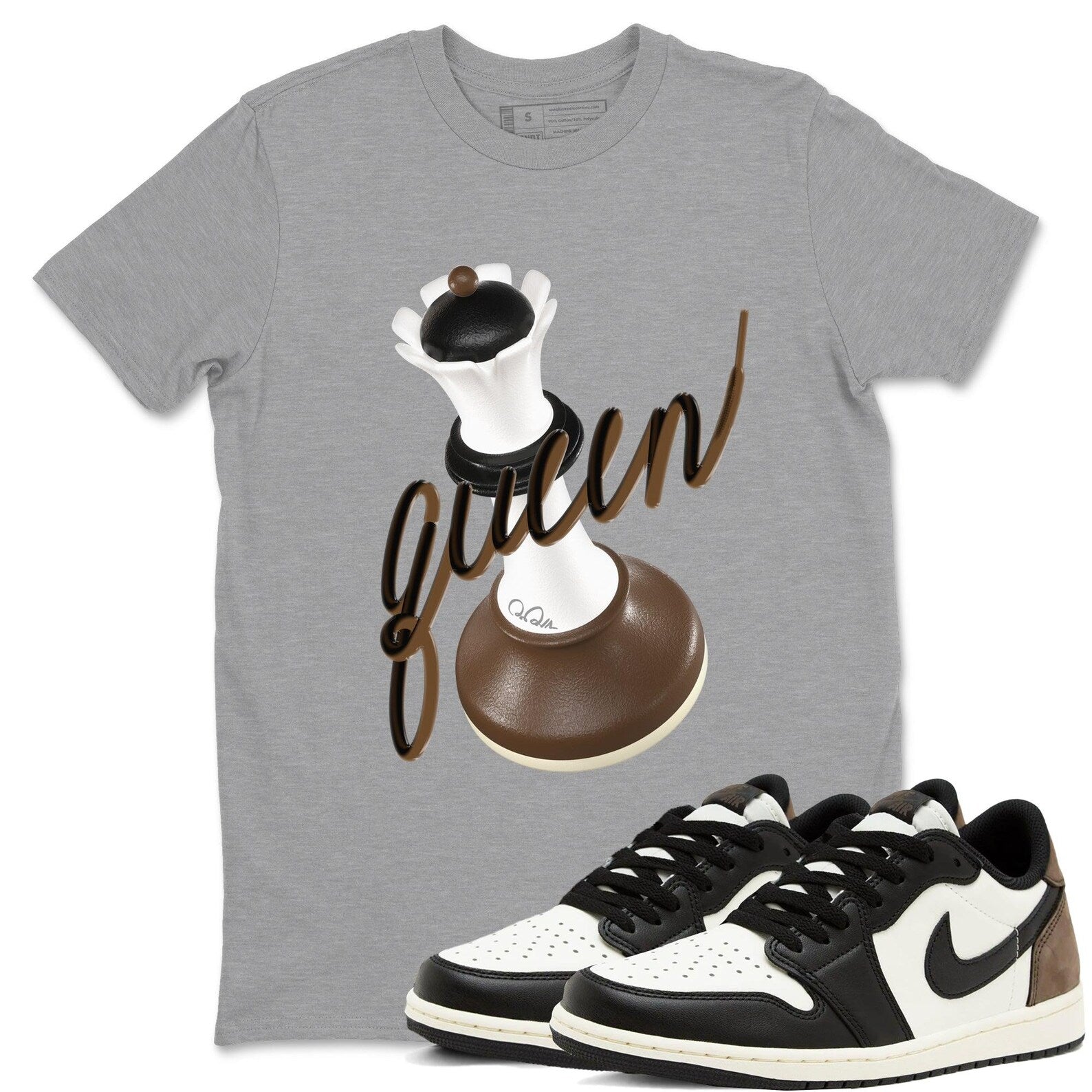 3D Queen T Shirts To Match Jordans Streetwear 1s Low Mocha T-Shirt, Sneaker Match Tee