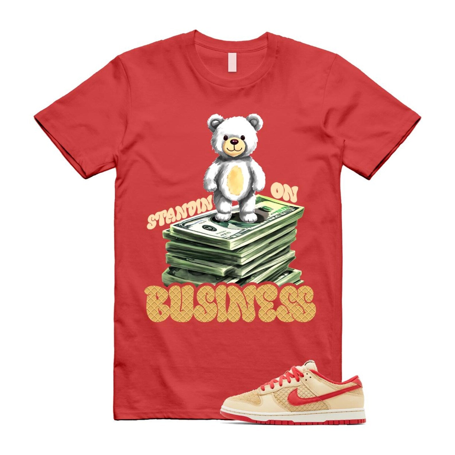 Dunk Strawberry Waffle Pale Vanilla University Red Sail Wheat Low Retro SE T Shirt Match SB2 T-Shirt, Sneaker Match Tee