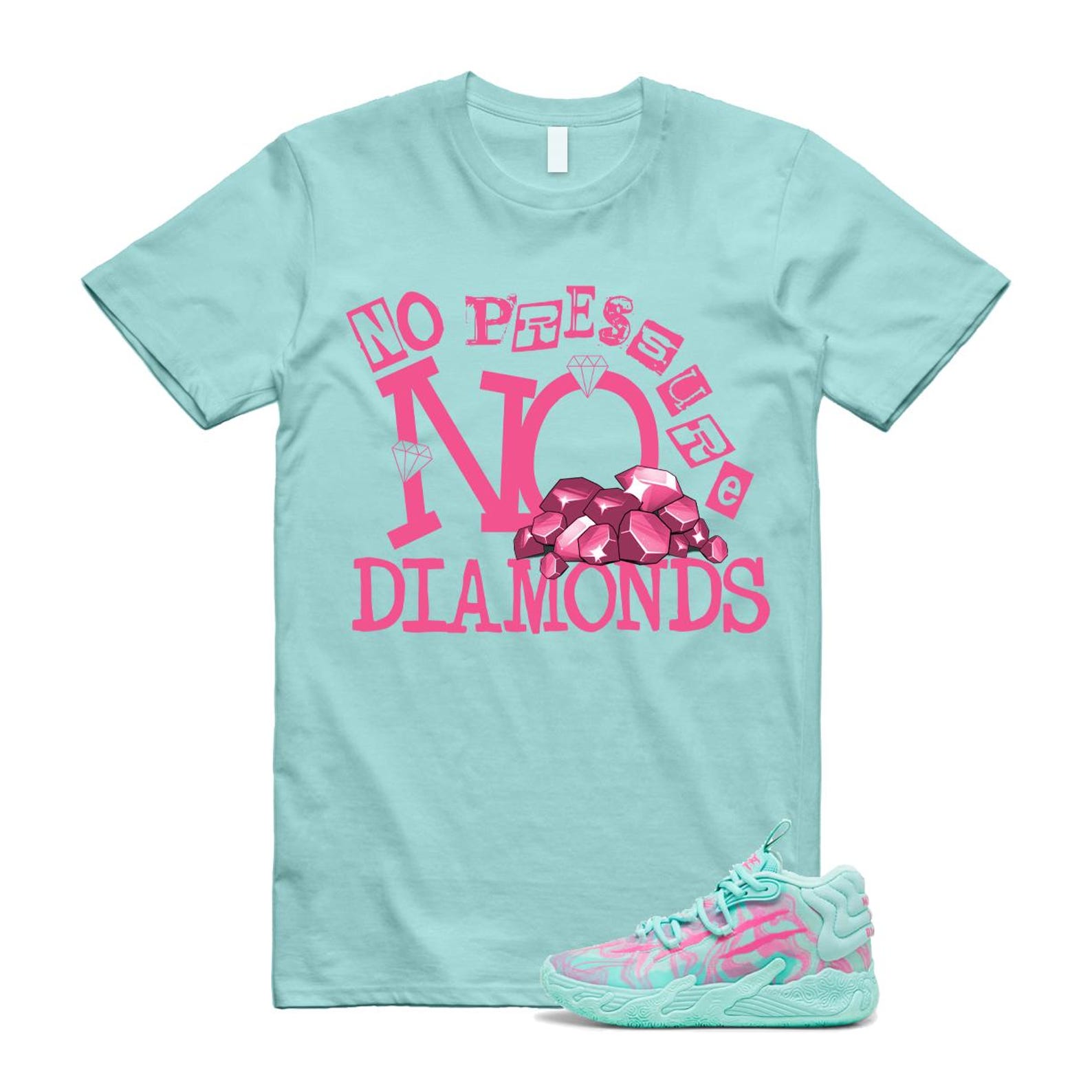 Miami LaMelo Ball MB.03 Teal Pink T Shirt Match DIAMOND T-Shirt, Sneaker Match Tee