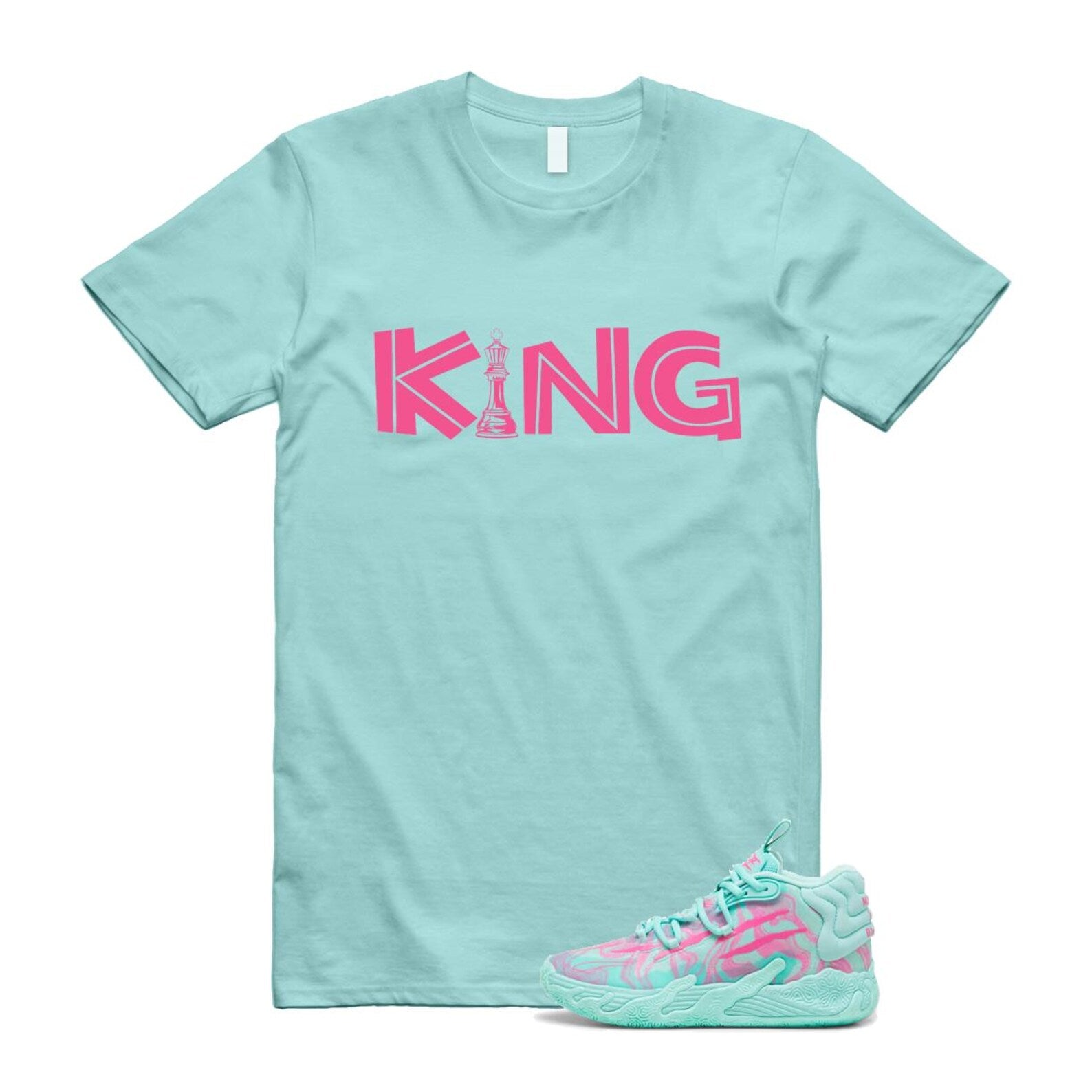Miami LaMelo Ball MB.03 Teal Pink T Shirt Match KING T-Shirt, Sneaker Match Tee