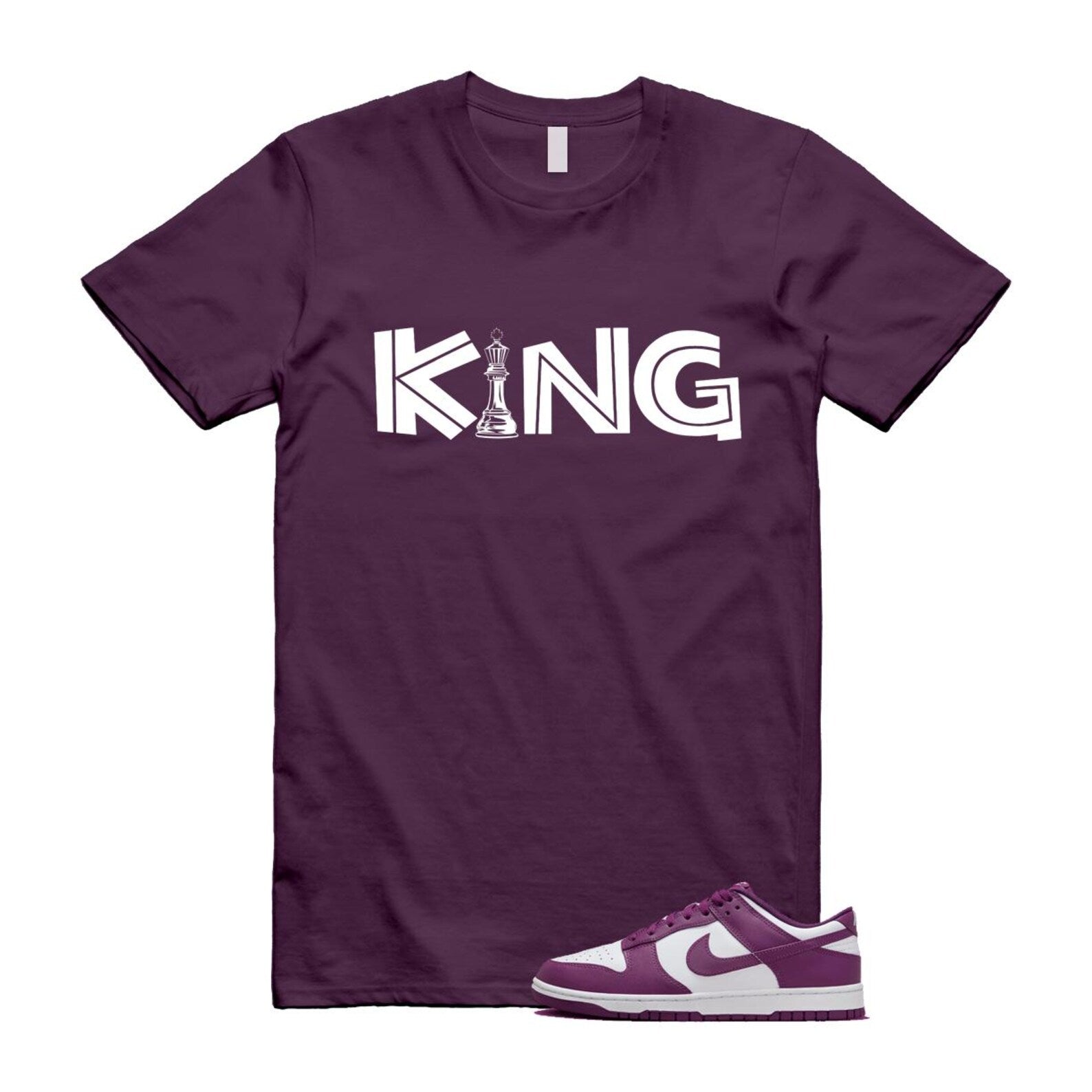 Dunk Viotech White Low Purple T Shirt Match KING T-Shirt, Sneaker Match Tee