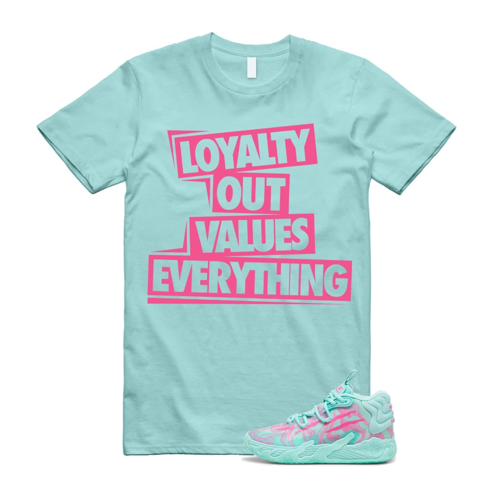 Miami LaMelo Ball MB.03 Teal Pink T Shirt Match LOVE T-Shirt, Sneaker Match Tee