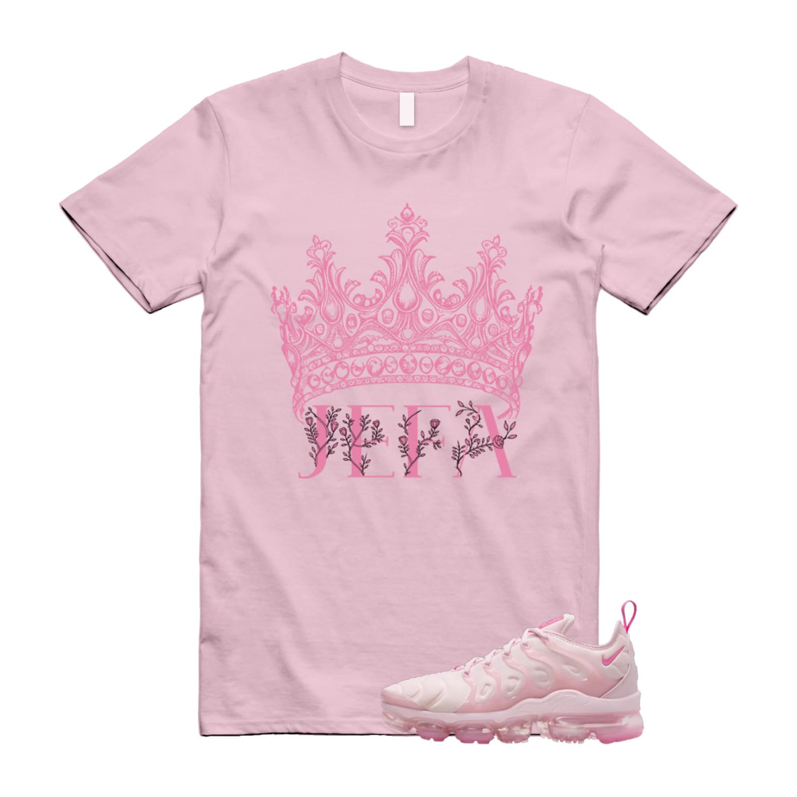 VaporMax Pink Foam Playful Air Plus T Shirt Match JEFA T-Shirt, Sneaker Match Tee