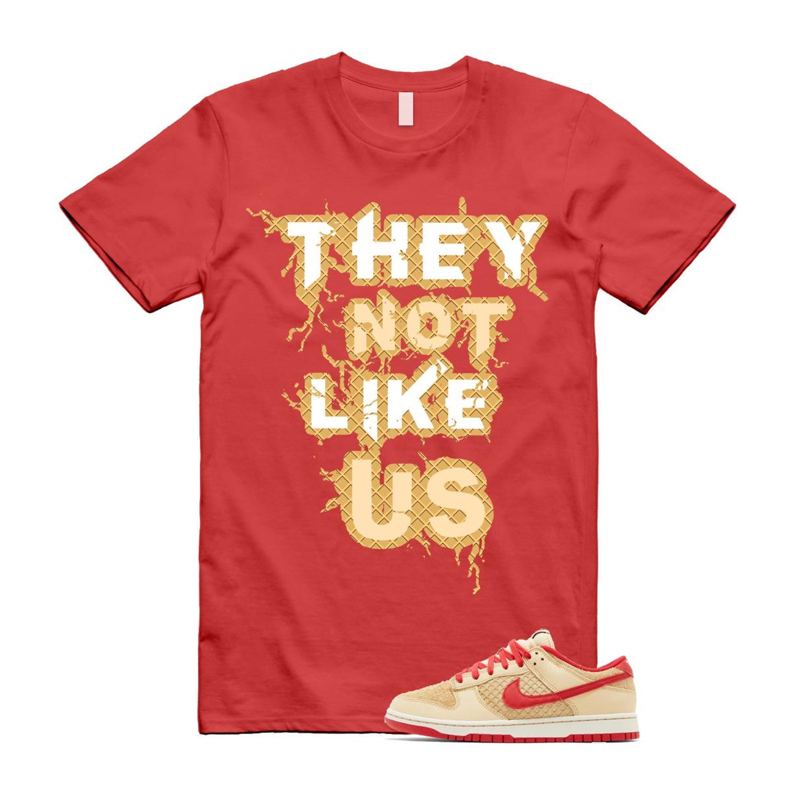Dunk Strawberry Waffle Pale Vanilla University Red Sail Wheat Low Retro SE T Shirt Match US T-Shirt, Sneaker Match Tee