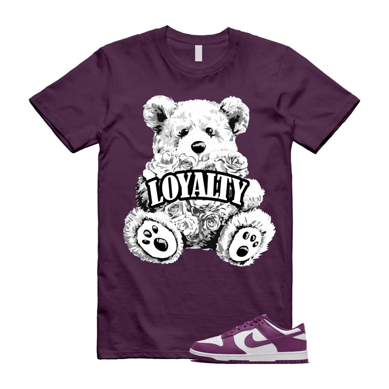 Dunk Viotech White Low Purple T Shirt Match LYLTY T-Shirt, Sneaker Match Tee