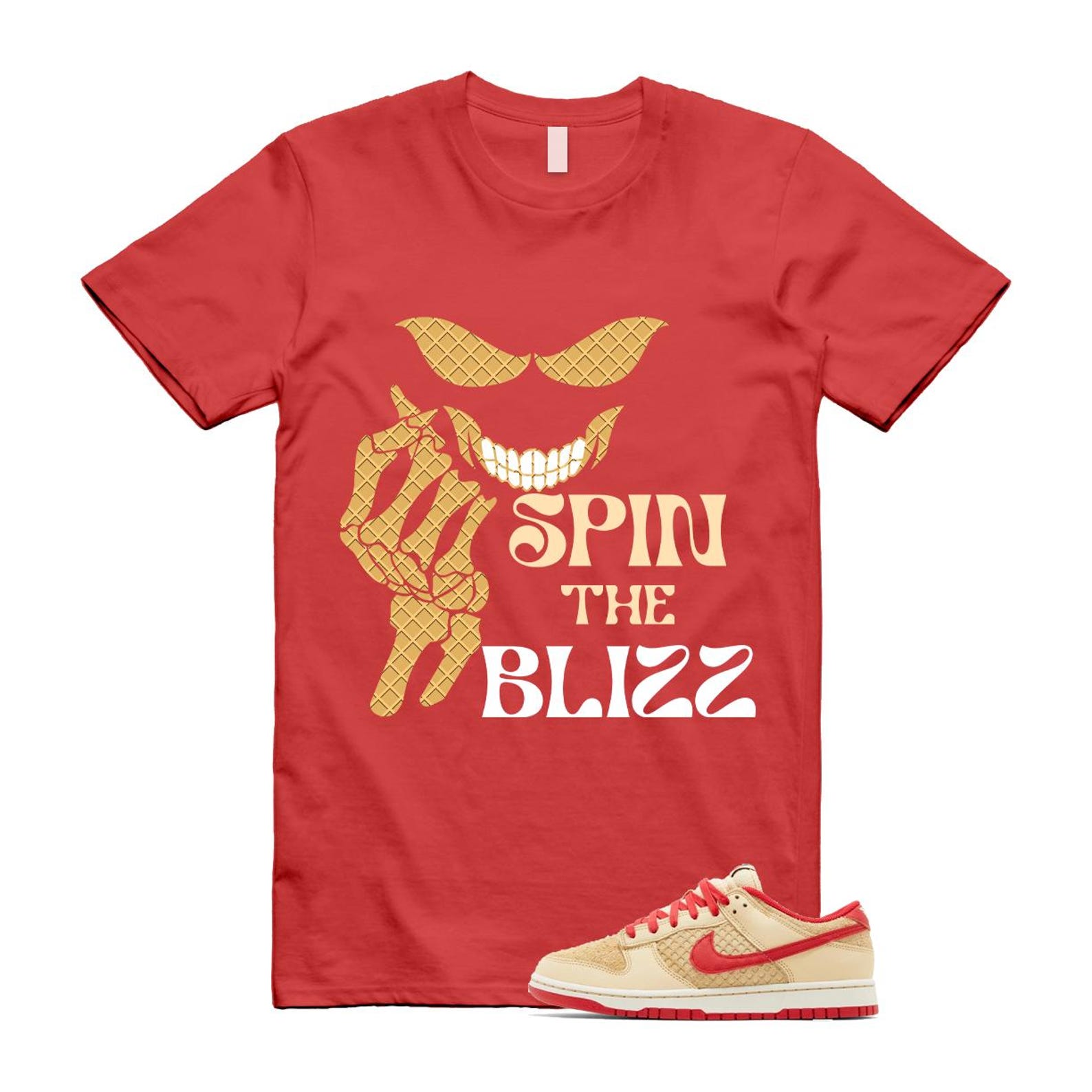 Dunk Strawberry Waffle Pale Vanilla University Red Sail Wheat Low Retro SE T Shirt Match BLIZZ T-Shirt, Sneaker Match Tee