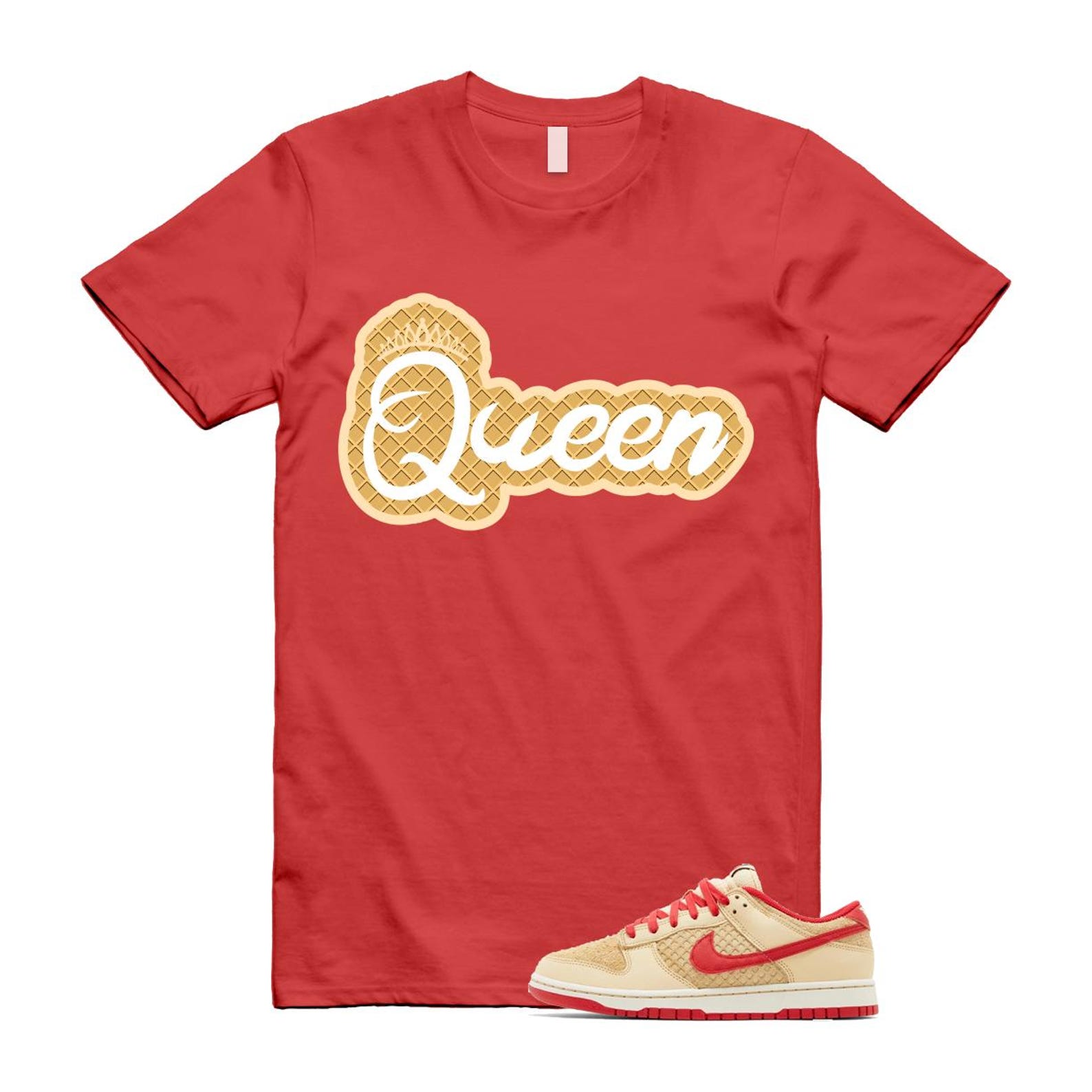 Dunk Strawberry Waffle Pale Vanilla University Red Sail Wheat Low Retro SE T Shirt Match Q2 T-Shirt, Sneaker Match Tee