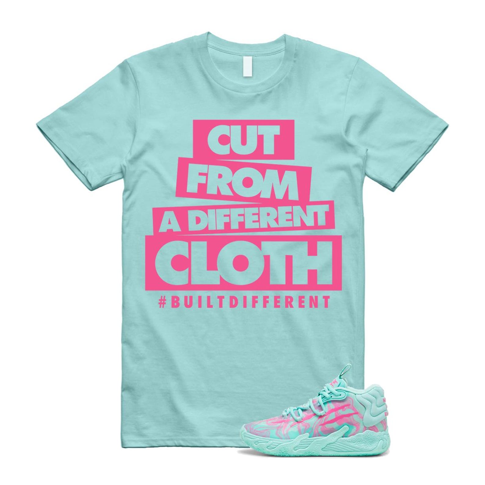 Miami LaMelo Ball MB.03 Teal Pink T Shirt Match CLOTH T-Shirt, Sneaker Match Tee