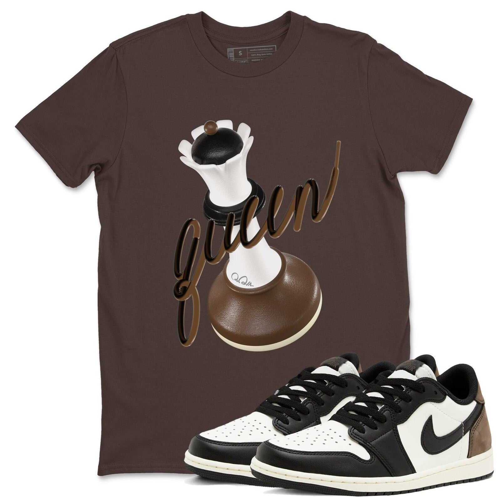 3D Queen T Shirts To Match Jordans Streetwear 1s Low Mocha T-Shirt, Sneaker Match Tee