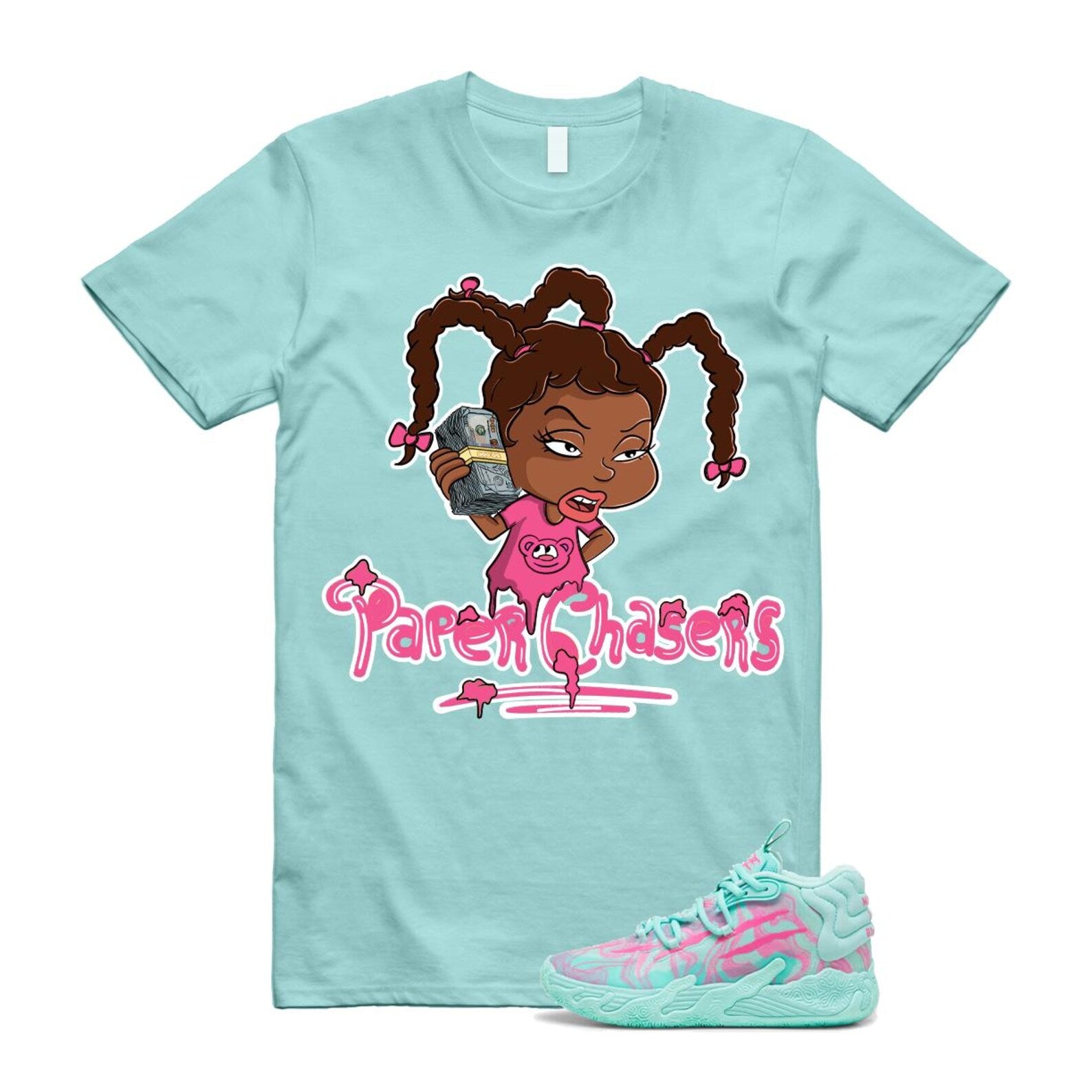Miami LaMelo Ball MB.03 Teal Pink T Shirt Match PC T-Shirt, Sneaker Match Tee