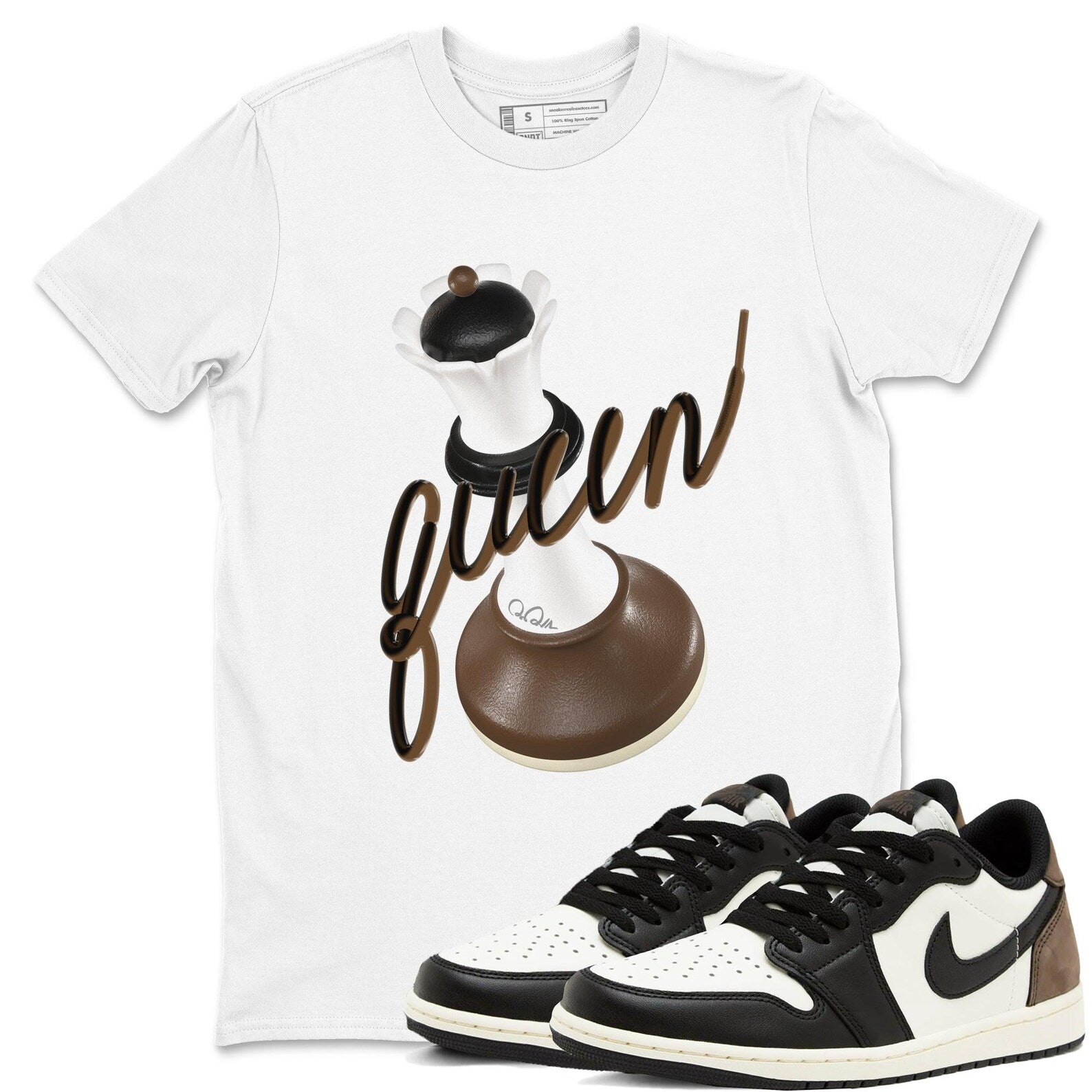 3D Queen T Shirts To Match Jordans Streetwear 1s Low Mocha T-Shirt, Sneaker Match Tee