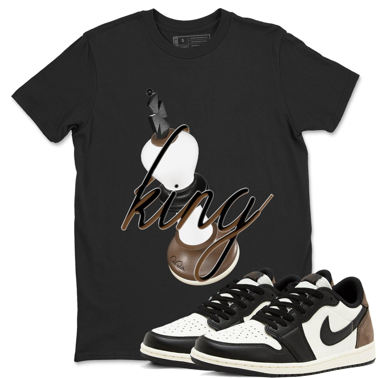 3D King T-Shirts To Match Jordans Streetwear 1s Low Mocha T-Shirt, Sneaker Match Tee