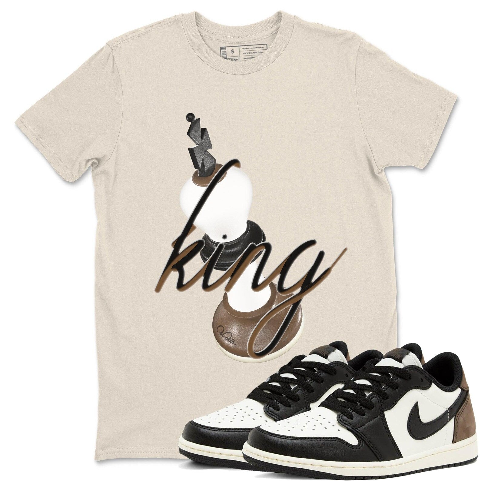 3D King T-Shirts To Match Jordans Streetwear 1s Low Mocha T-Shirt, Sneaker Match Tee