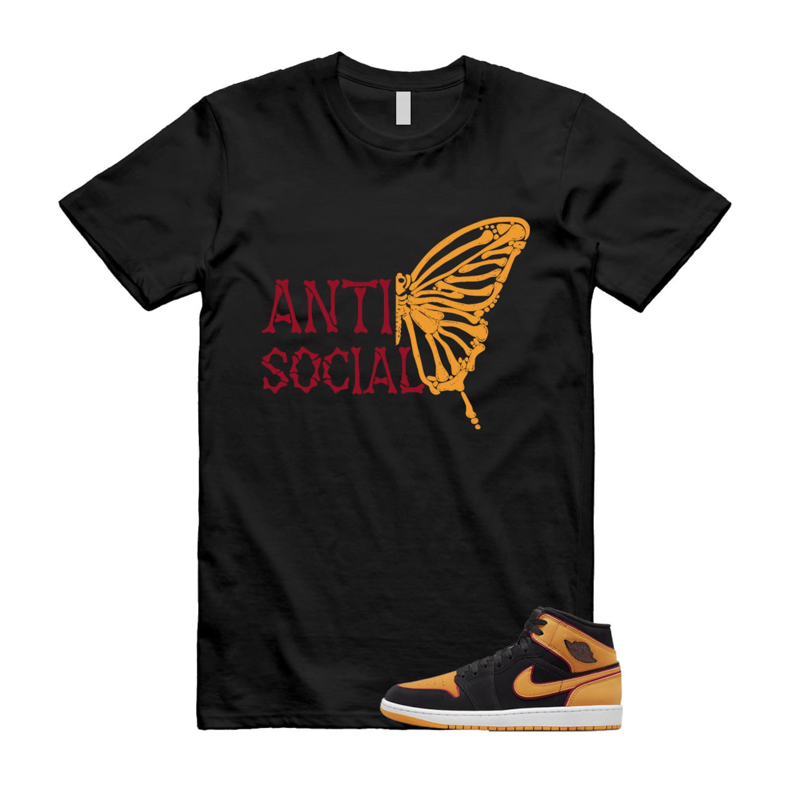 Vivid Orange Fat Tongue Black Cardinal Red 1 Mid T Shirt Match ASB T-Shirt, Sneaker Match Tee
