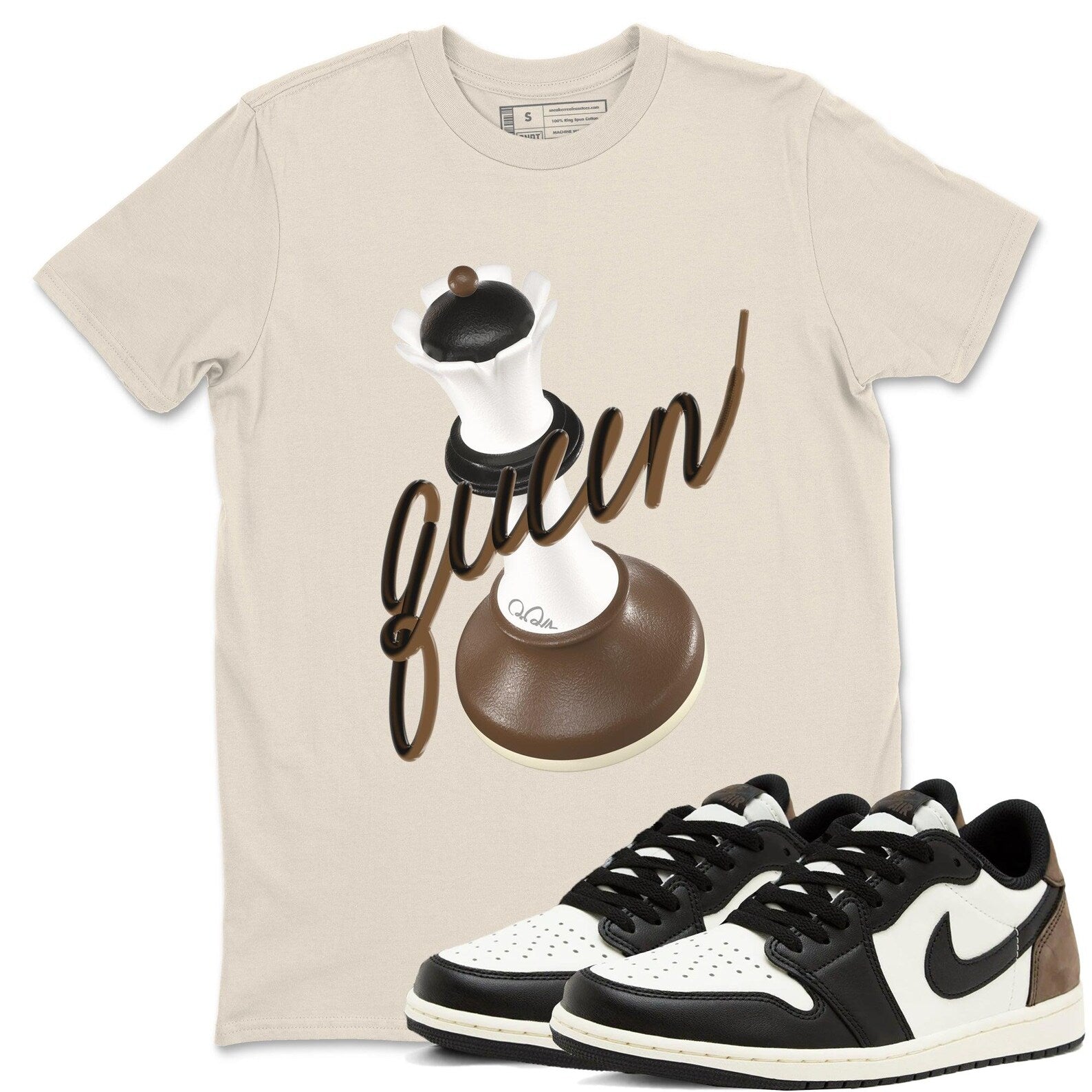 3D Queen T Shirts To Match Jordans Streetwear 1s Low Mocha T-Shirt, Sneaker Match Tee