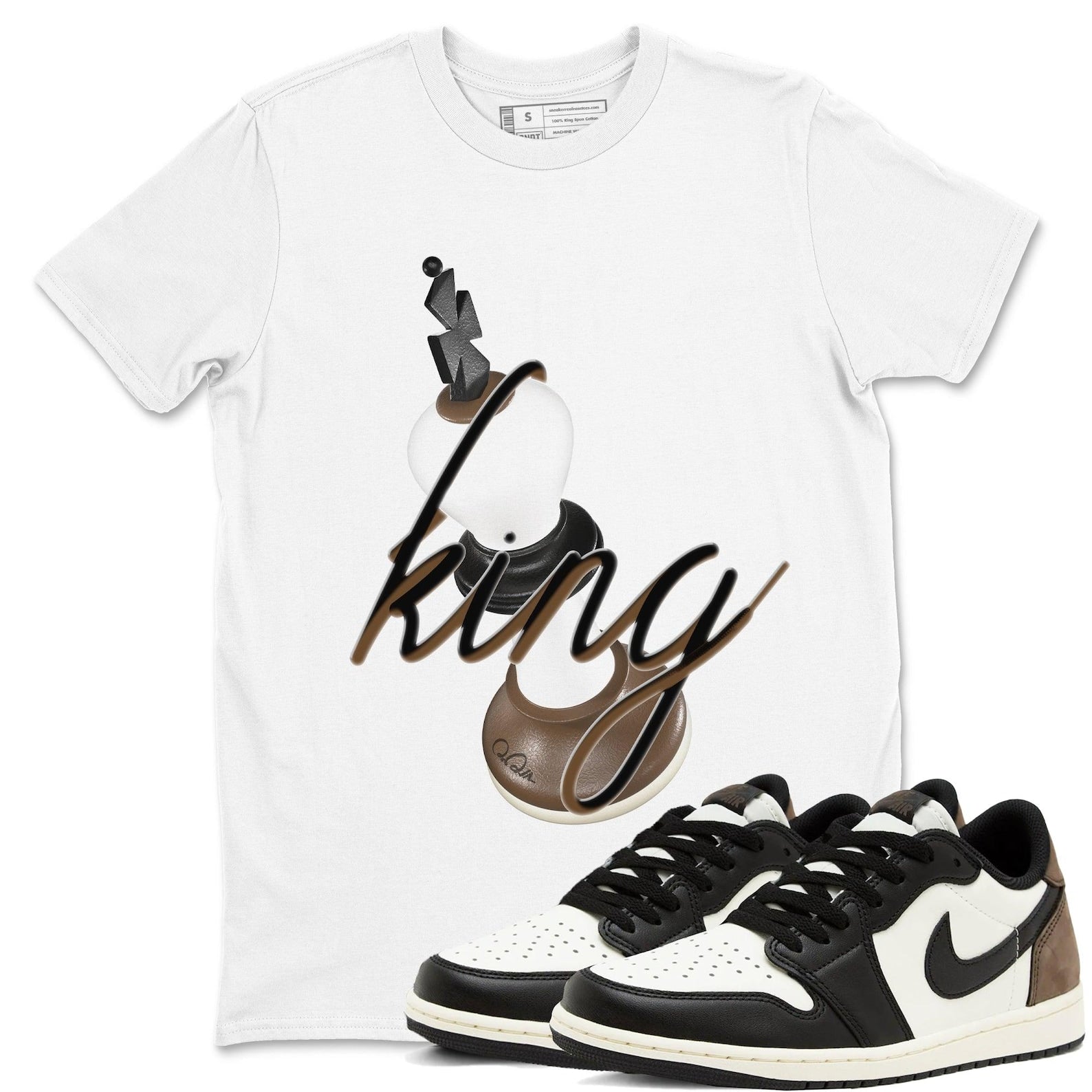3D King T-Shirts To Match Jordans Streetwear 1s Low Mocha T-Shirt, Sneaker Match Tee