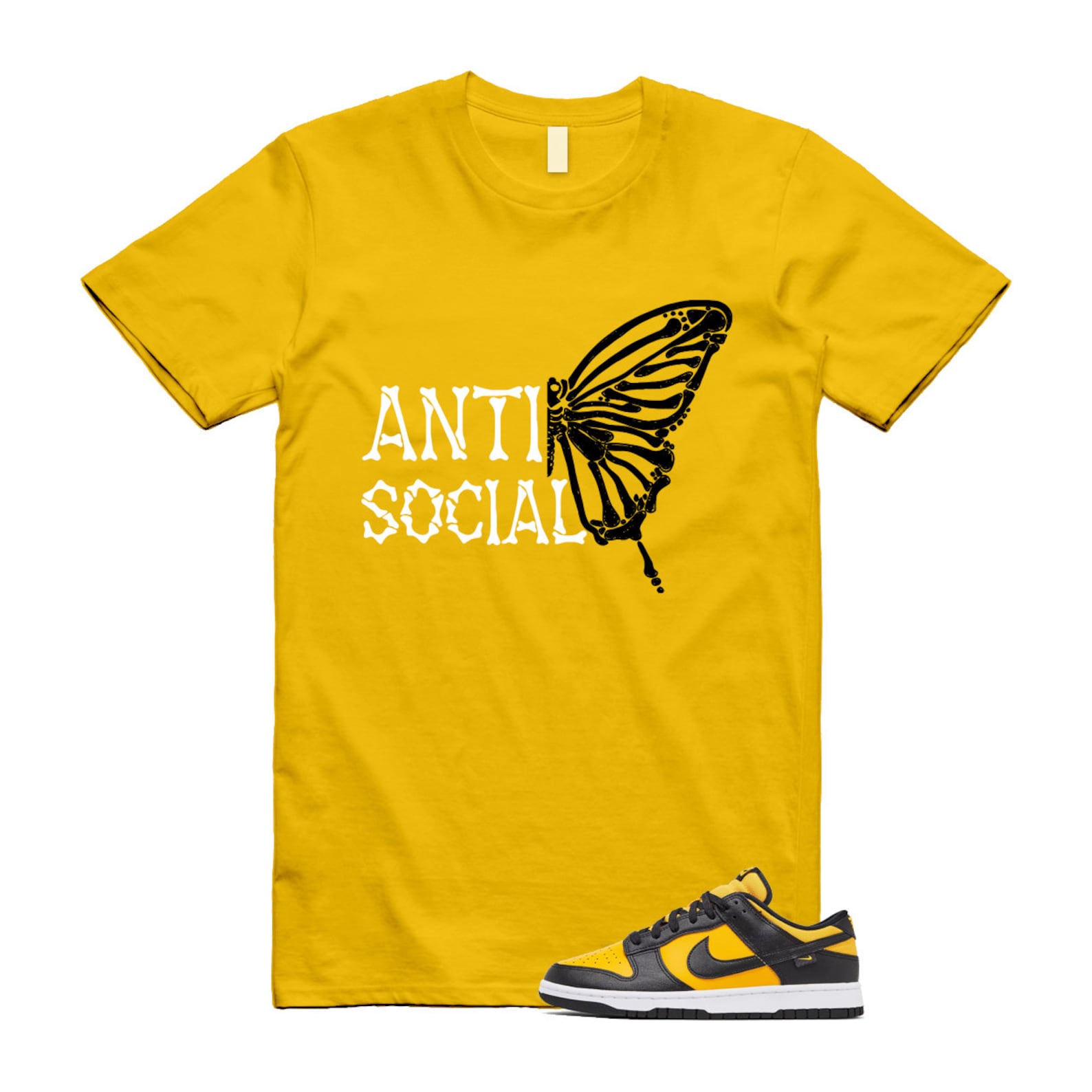 Dunk Reverse Goldenrod University Gold Black White Low T Shirt Match ASB T-Shirt, Sneaker Match Tee